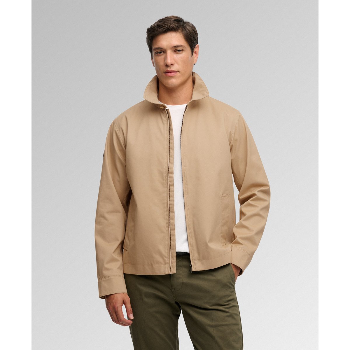 Veste Harrington à Col beige shaker, SUPERDRY