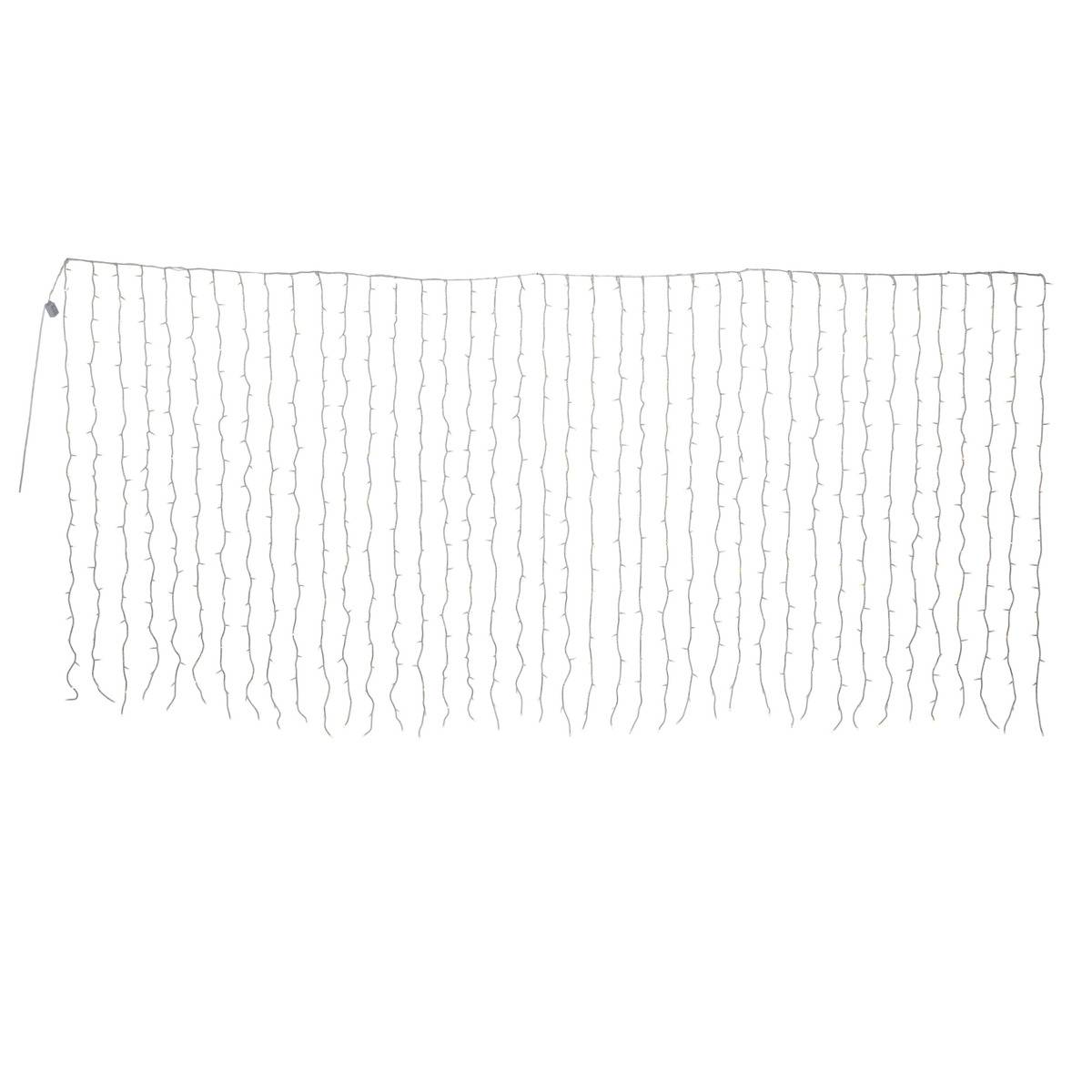 Rideau lumineux de façade d'extérieur 4 x 2 m 800 LED blanc froid à effets avec minuteur sur secteur blanc chaud, ATMOSPHERA