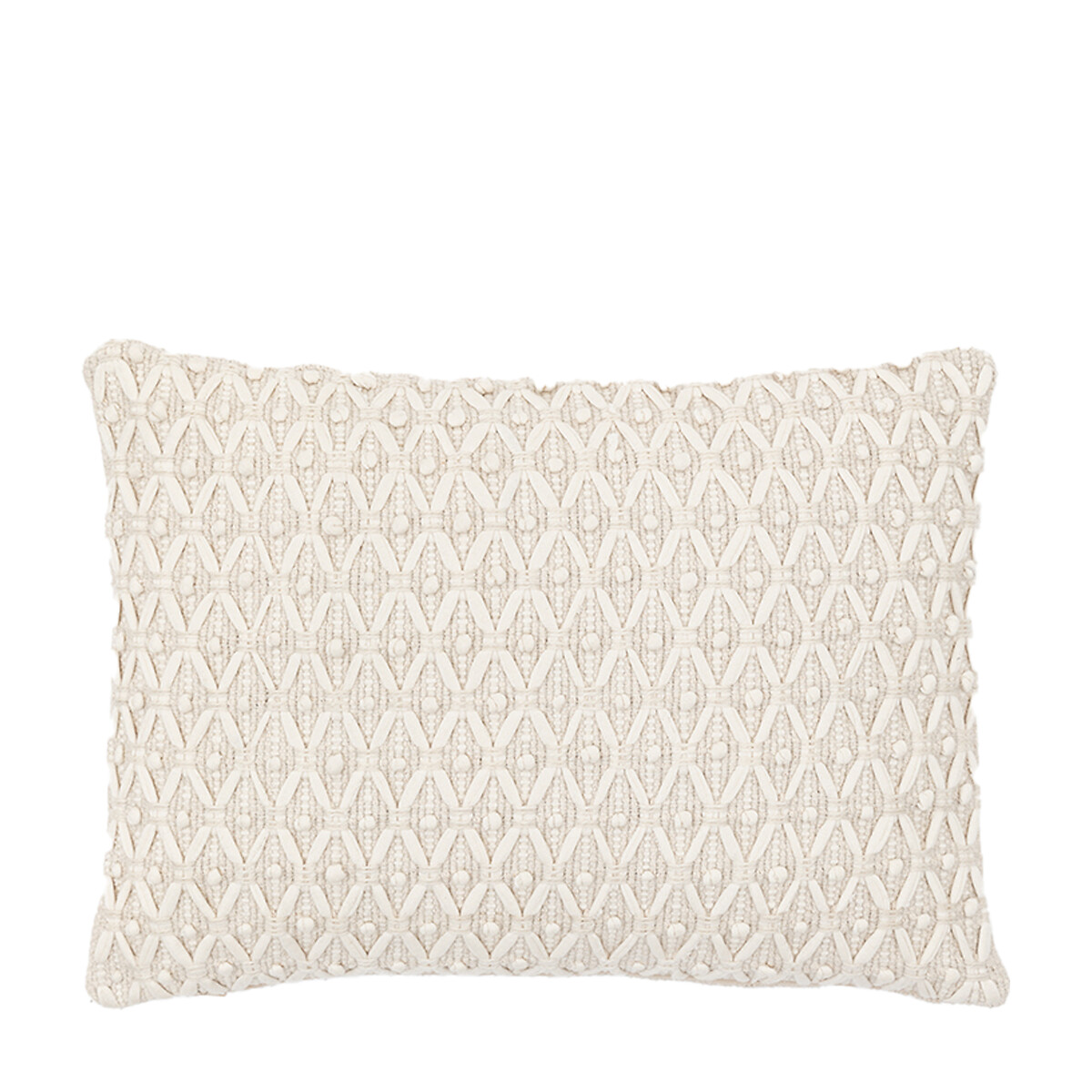 Cassian Woven Filled Cushion cream, SO'HOME