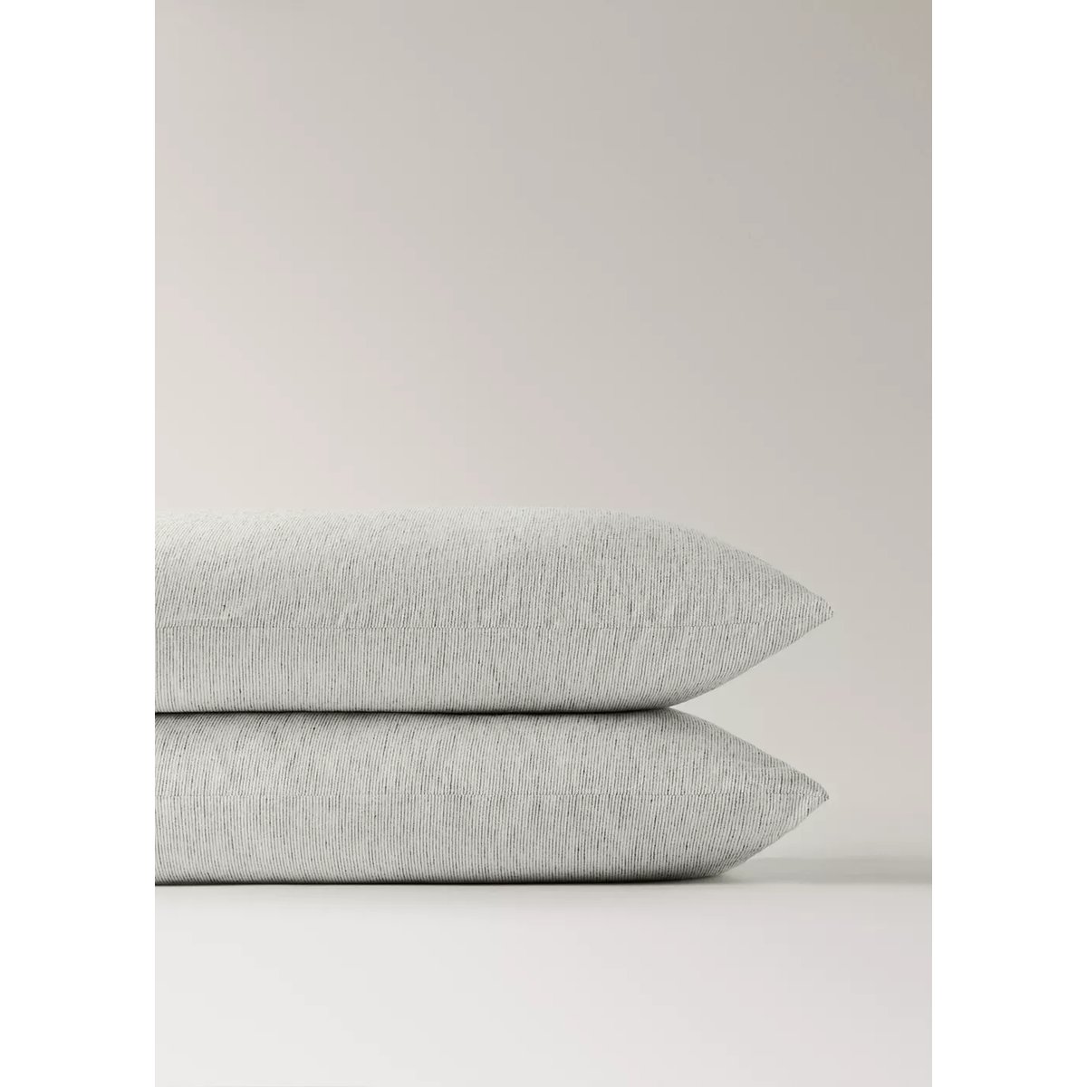 Deux taies d’oreiller coton lin fermeture à nœuds 50x75 cm gris, MANGO HOME