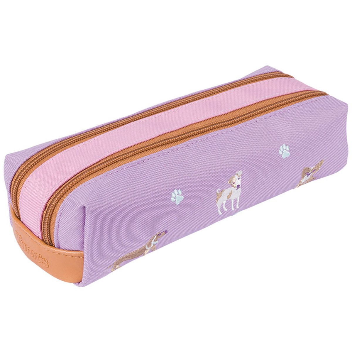 Trousse double compartiment violet, rose, TANN'S
