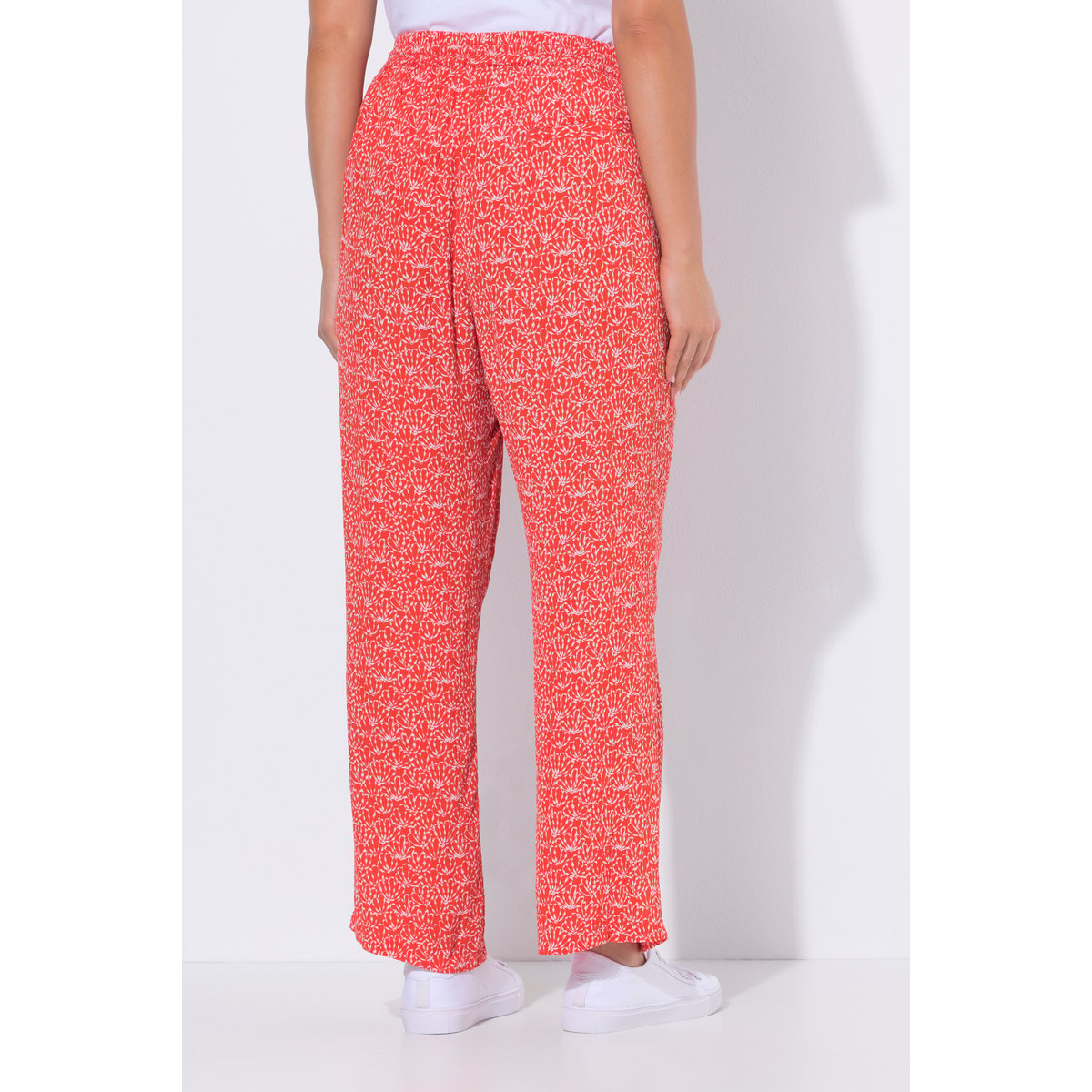 Pantalon Rose en crêpe corail, ULLA POPKEN