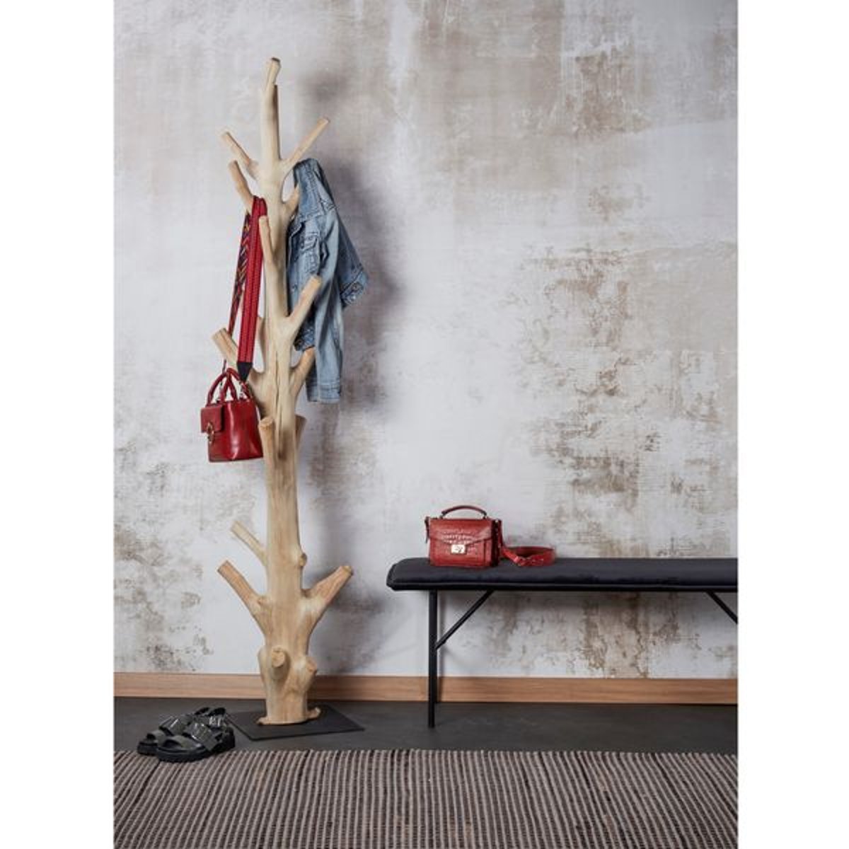 Banc velours noir gris foncé, ZAGO