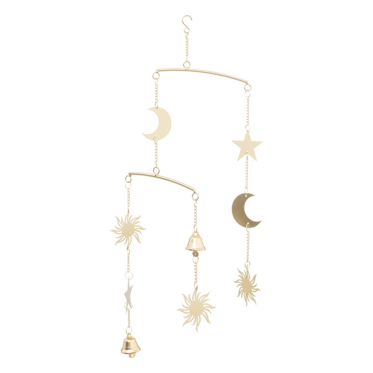 Mobile lune doré en métal 48cm doré, ATMOSPHERA