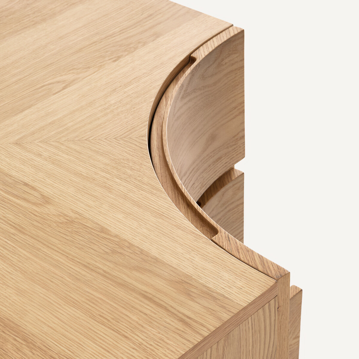 Mueble bajo esquinero, 3 cajones, para armario modular, en chapa de roble, EVORIA natural, AM.PM