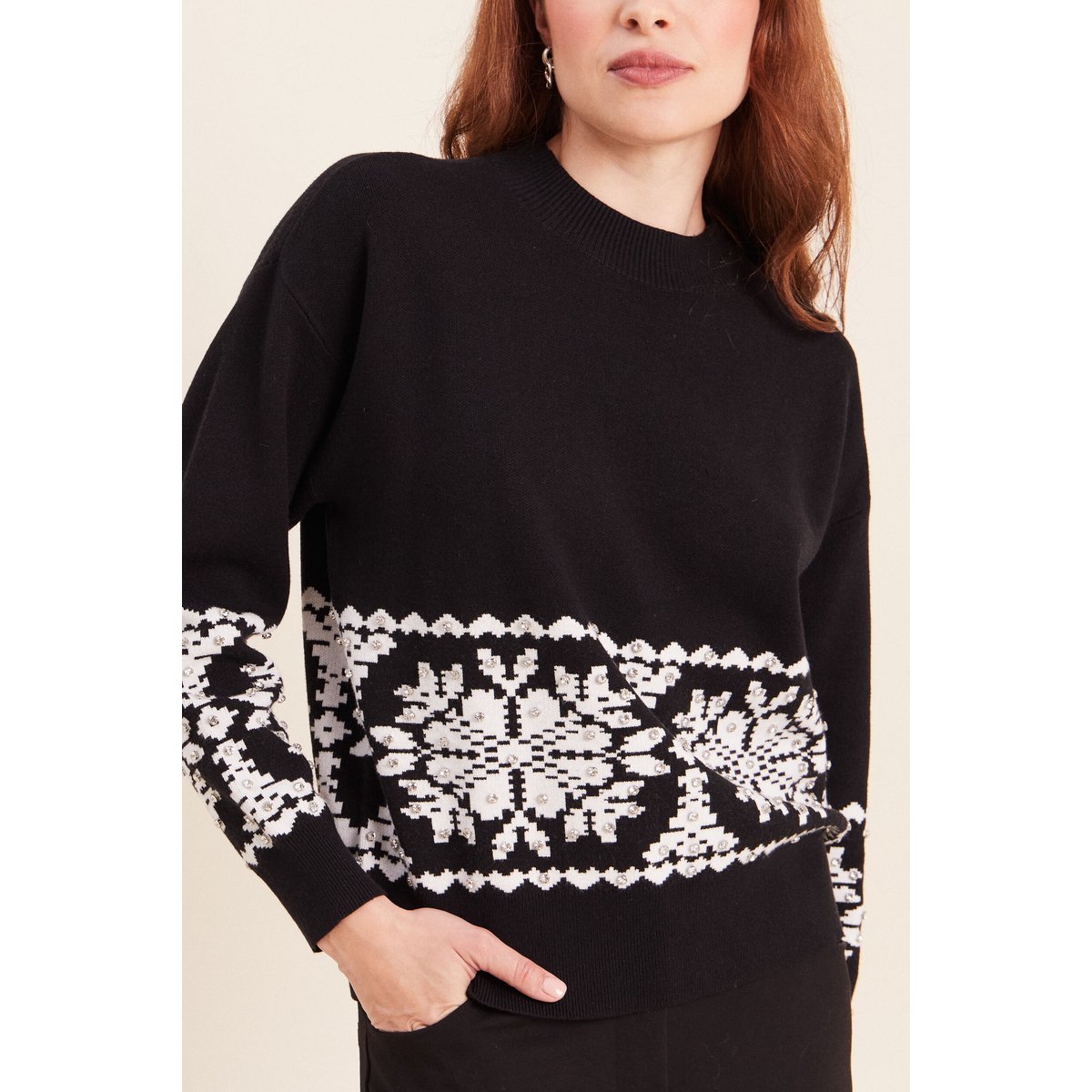 Pull col rond noir, BREAL