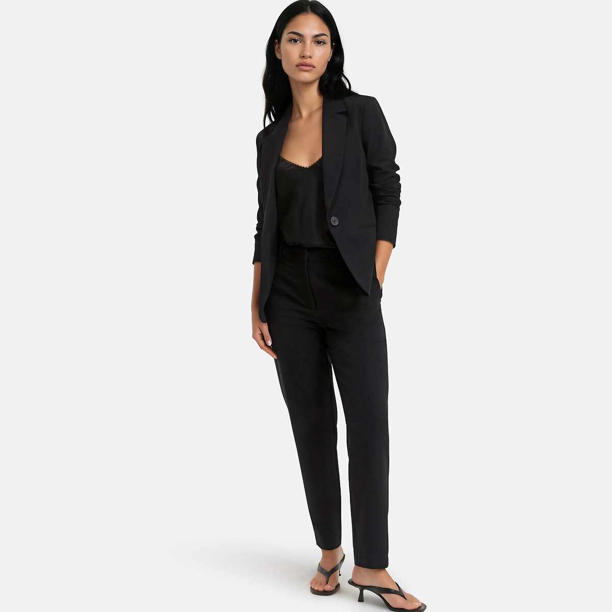 Veste blazer, coupe cintrée, simple boutonnage noir, LA REDOUTE COLLECTIONS