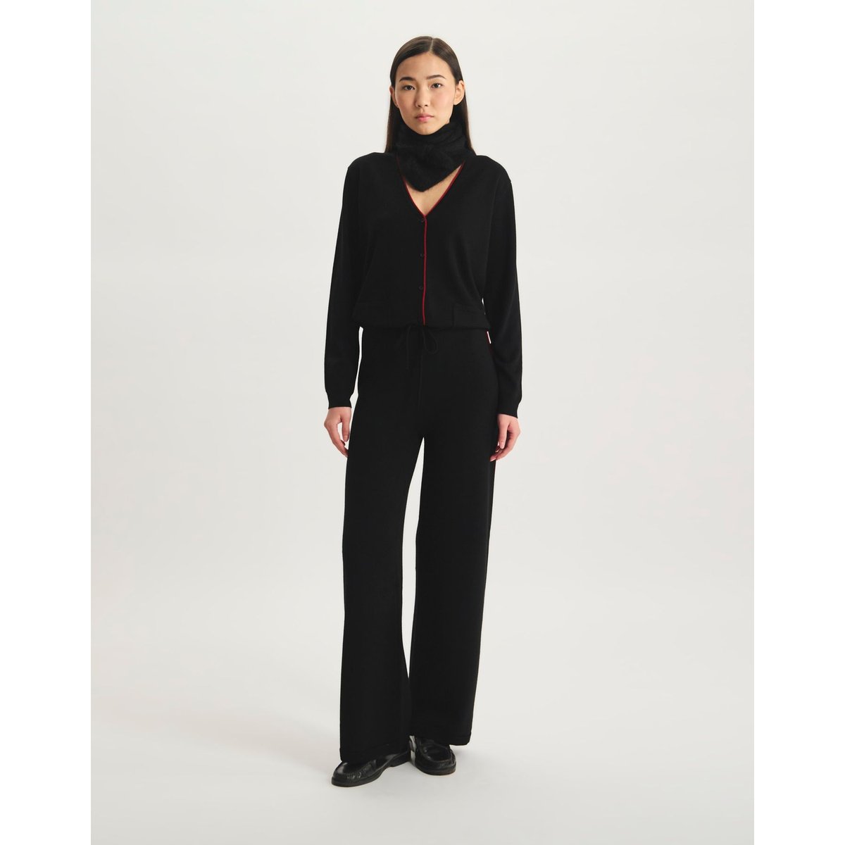 Pantalon John en laine mérinos noir, INES DE LA FRESSANGE PARIS