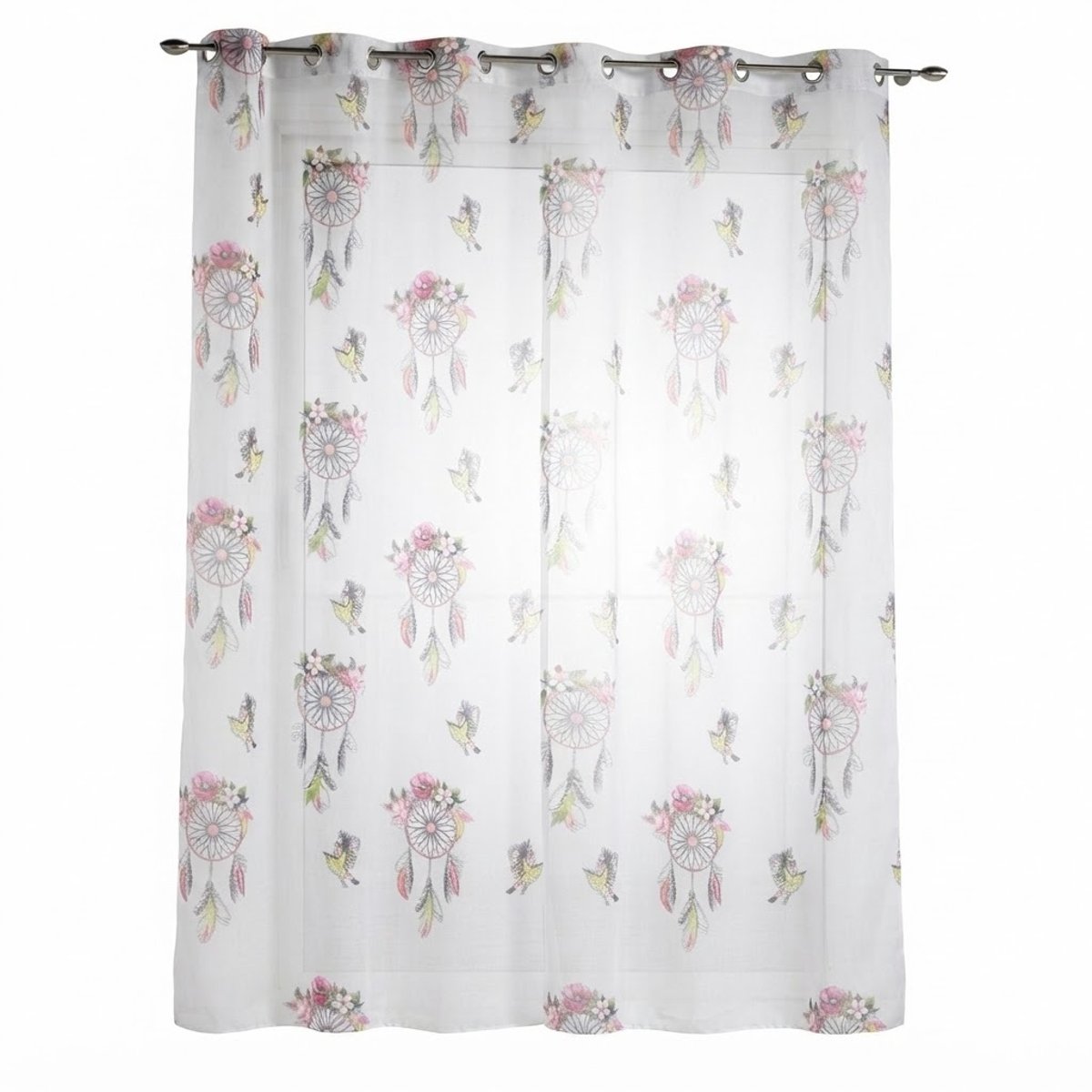 Panneau a oeillets voile Attrape-reves boheme blanc, EDEN