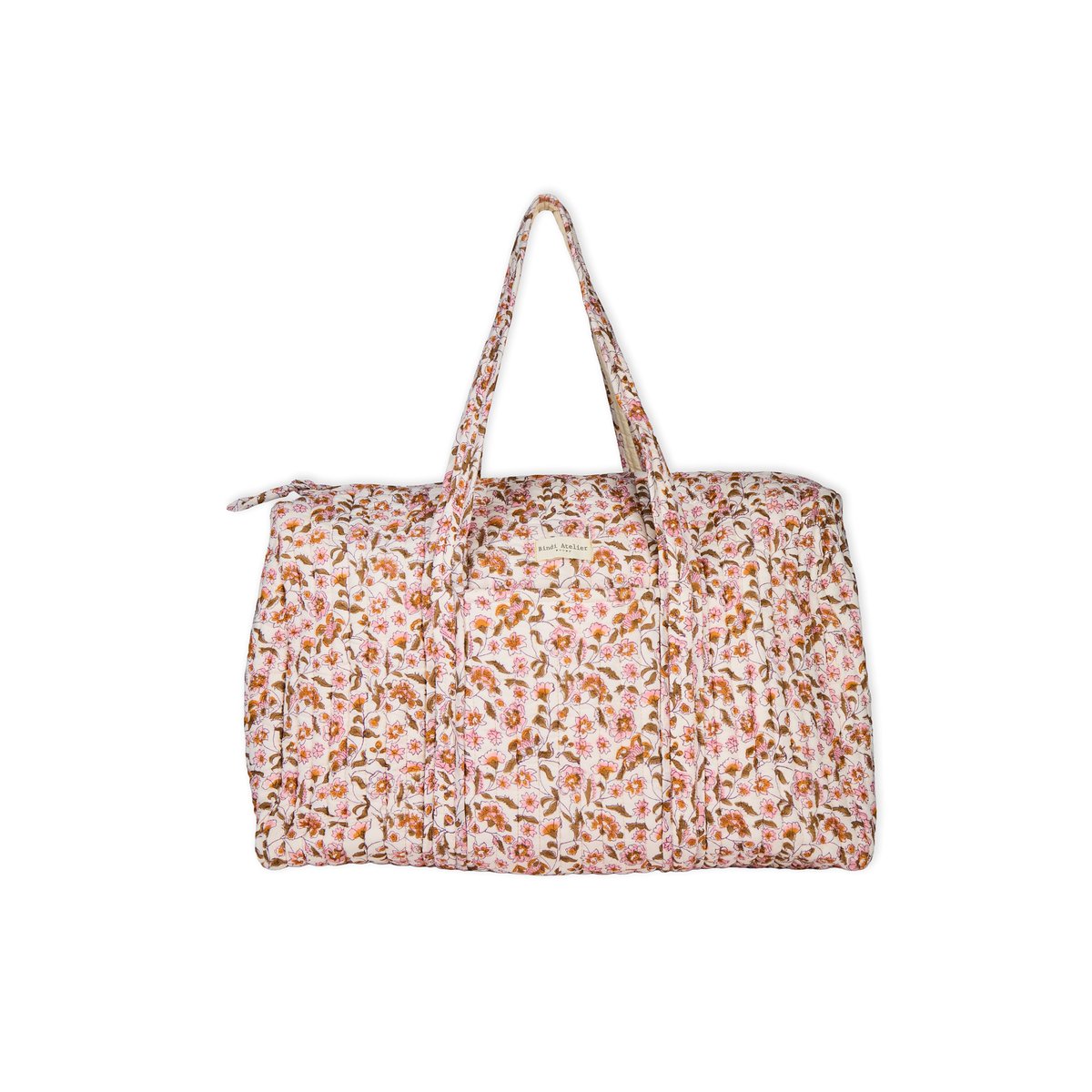 Sac weekend en coton matelassé Edel blanc edel ambre, BINDI ATELIER