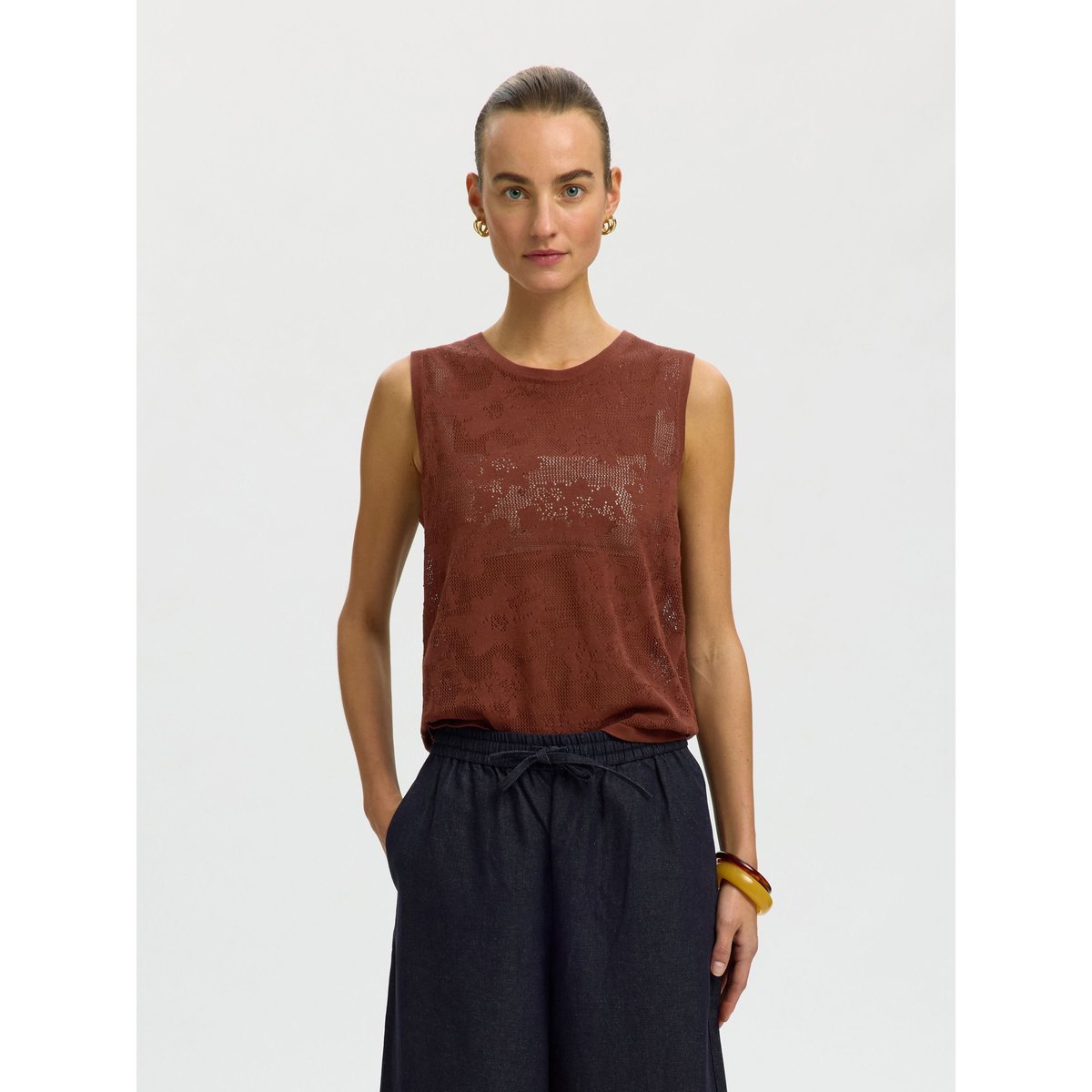 Top En Maille cherry mahogany, SELECTED