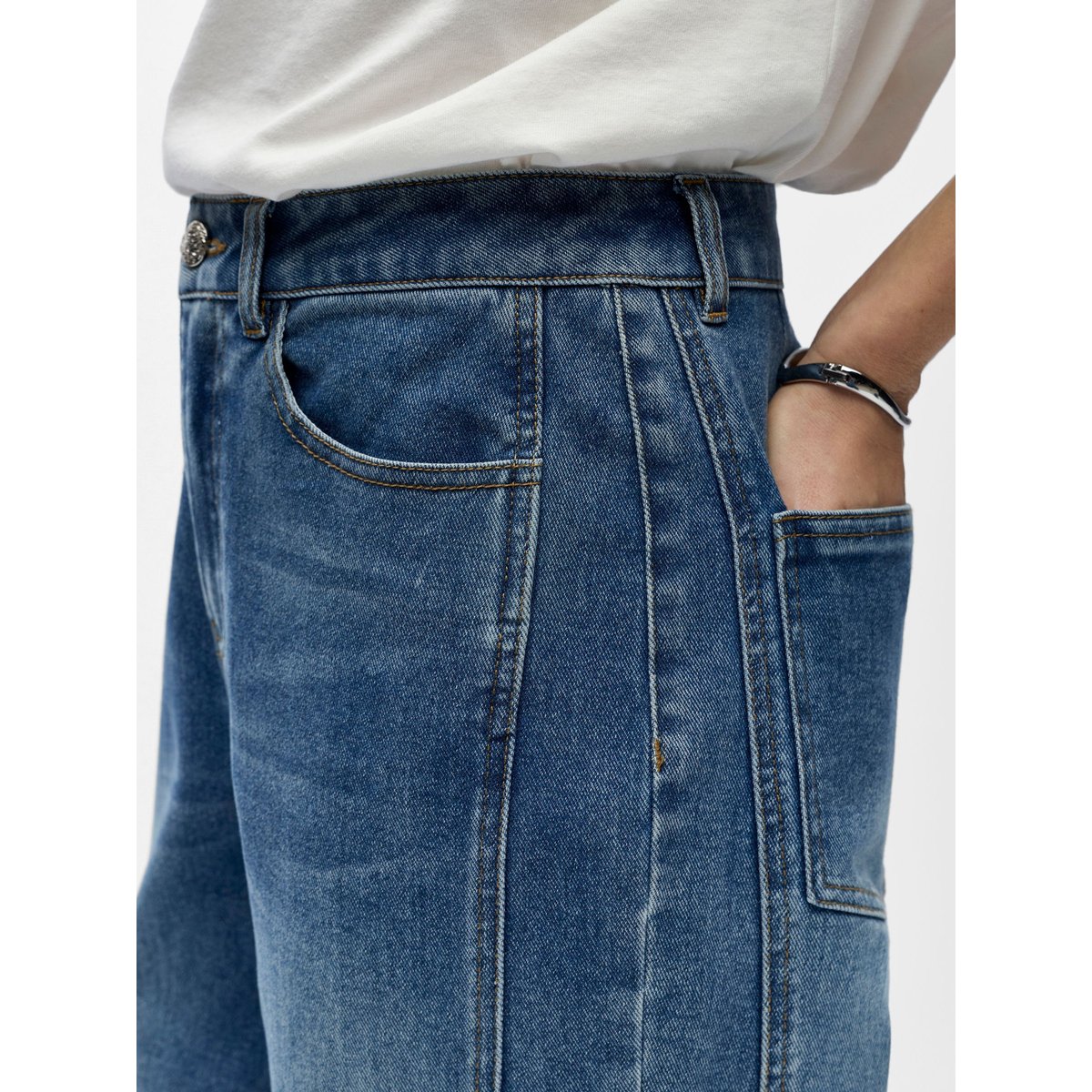 Jeans Barrel medium blue denim, OBJECT