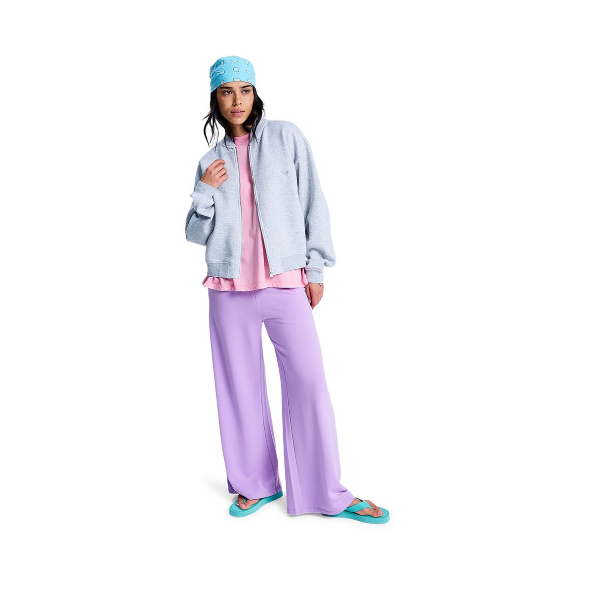 Veste bomber sweat-shirt ALWAYS HAPPY. gris heritage heather, ROXY