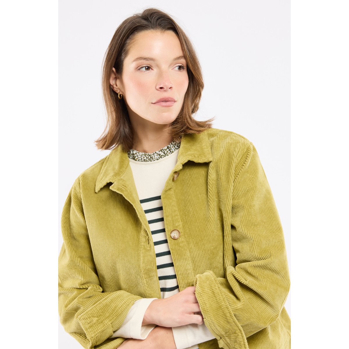 Veste pêcheur velours - coton green moss, ARMOR-LUX