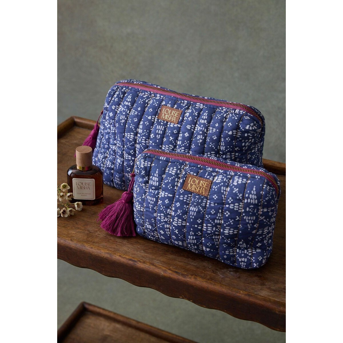 Teiki Graphic Print Wash Bag blue print, LOUISE MISHA