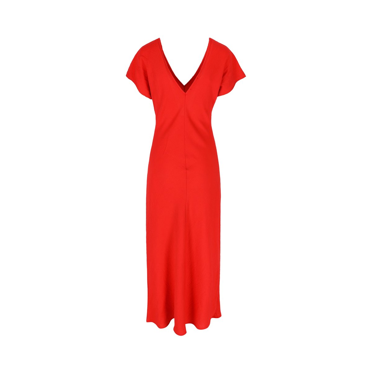 Robe longue ajustée fluide rouge, LOLALIZA