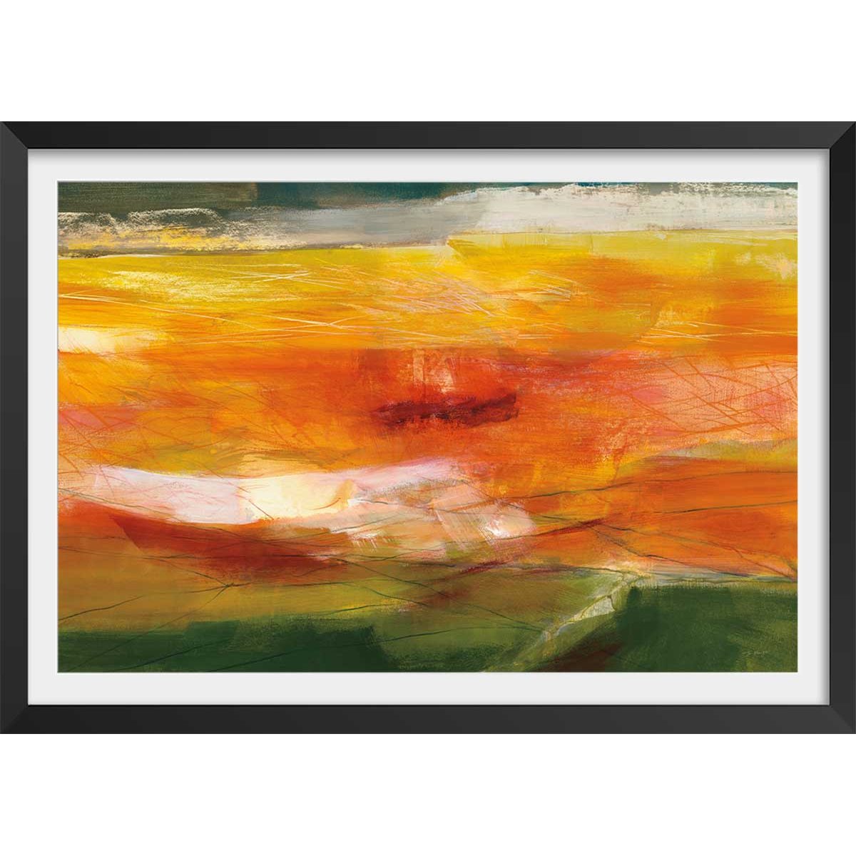 Poster orange seville affiche + cadre en bois - noir, HEXOA