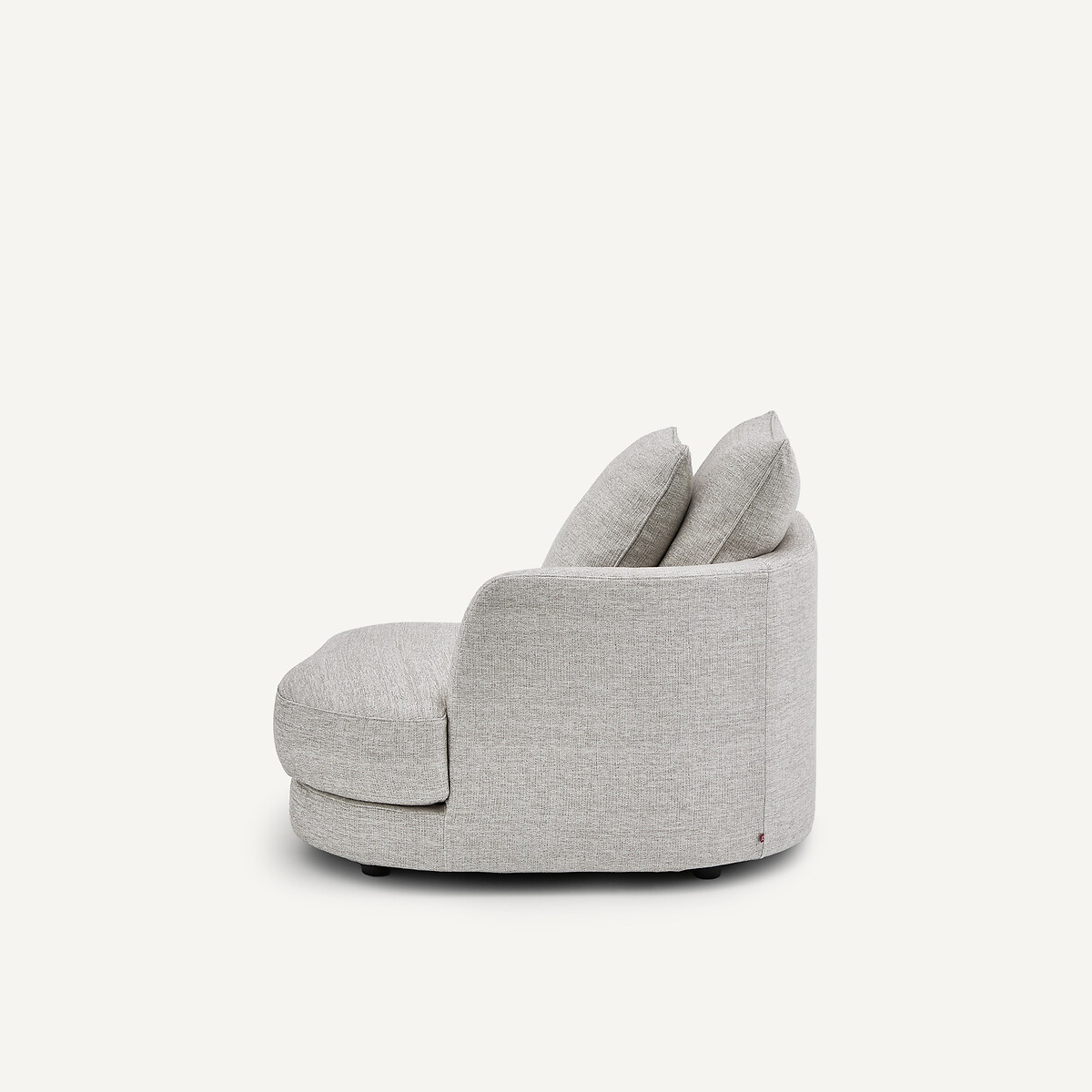 Demi-canapé droit, arrondi, modulable en toile jaspée, TIBERIO gris/blanc, AM.PM