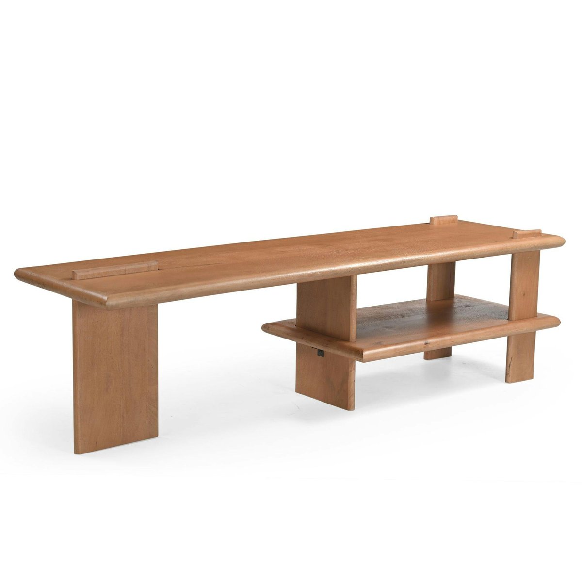 Banc TV en bois clair à étagère 160 cm ALMA bois naturel, PIER IMPORT