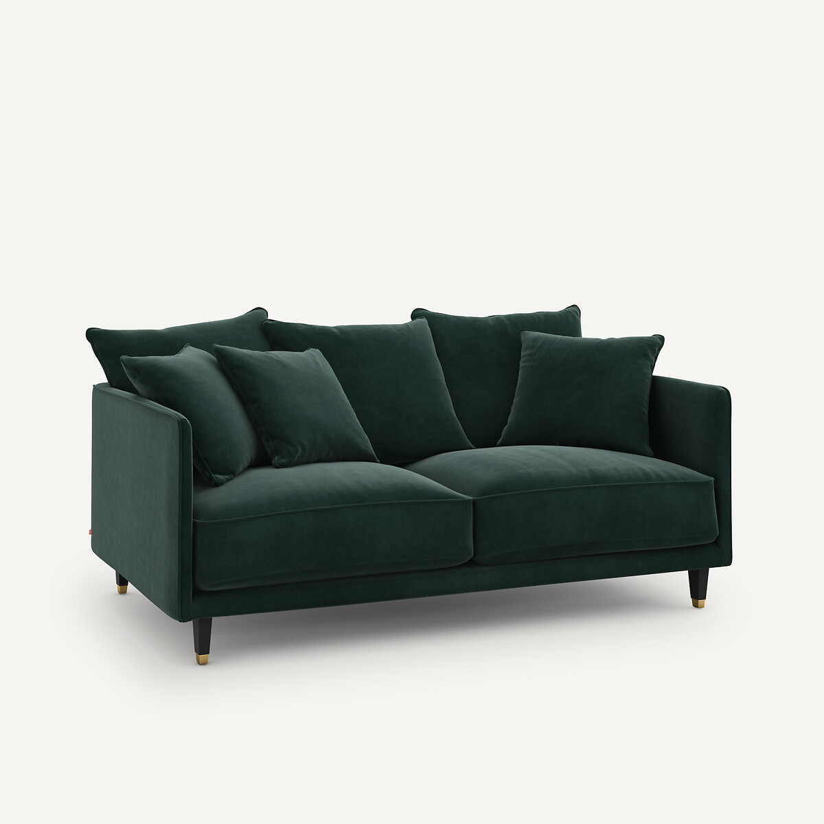 Canapé 3P compact velours, Lazare vert tsar, AM.PM