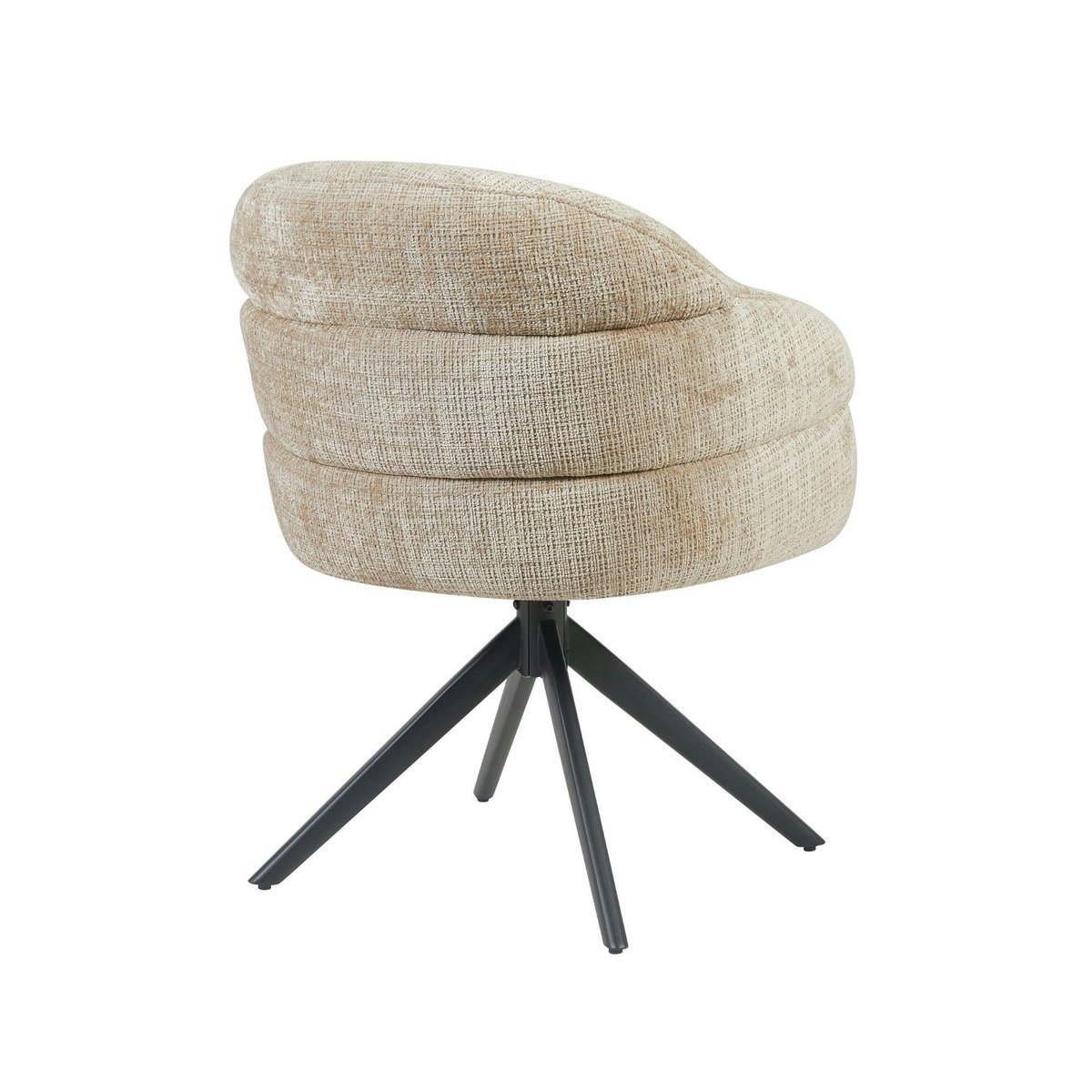 Chaise arrondie pivotante en tissu chenille (lot de 2) CORTINA beige, PIER IMPORT