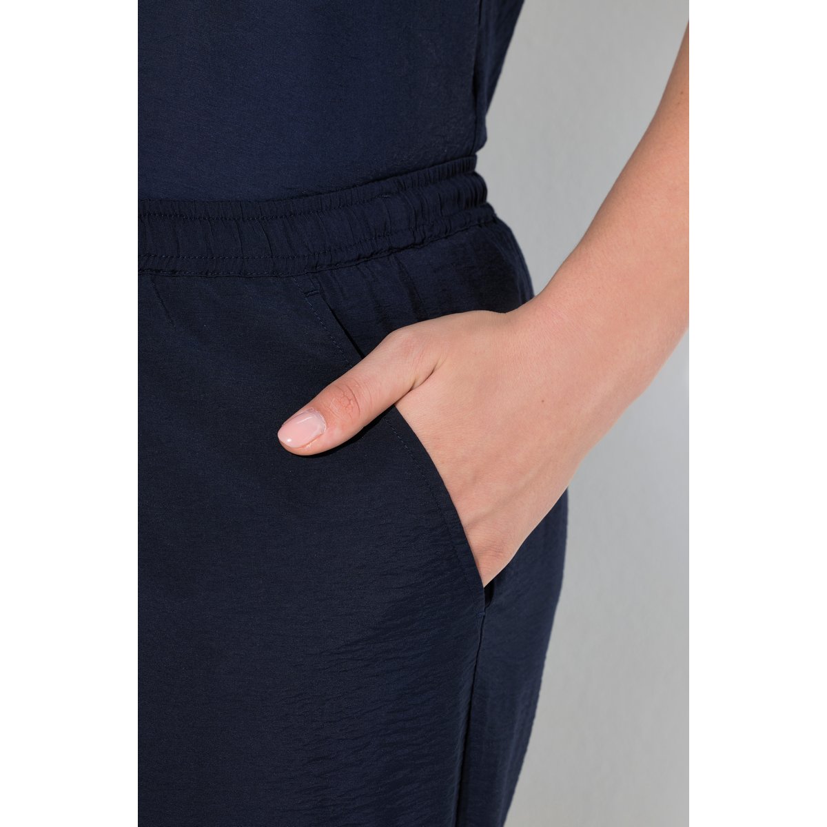 Pantalon à enfiler Mary, taille élastique marine, ULLA POPKEN