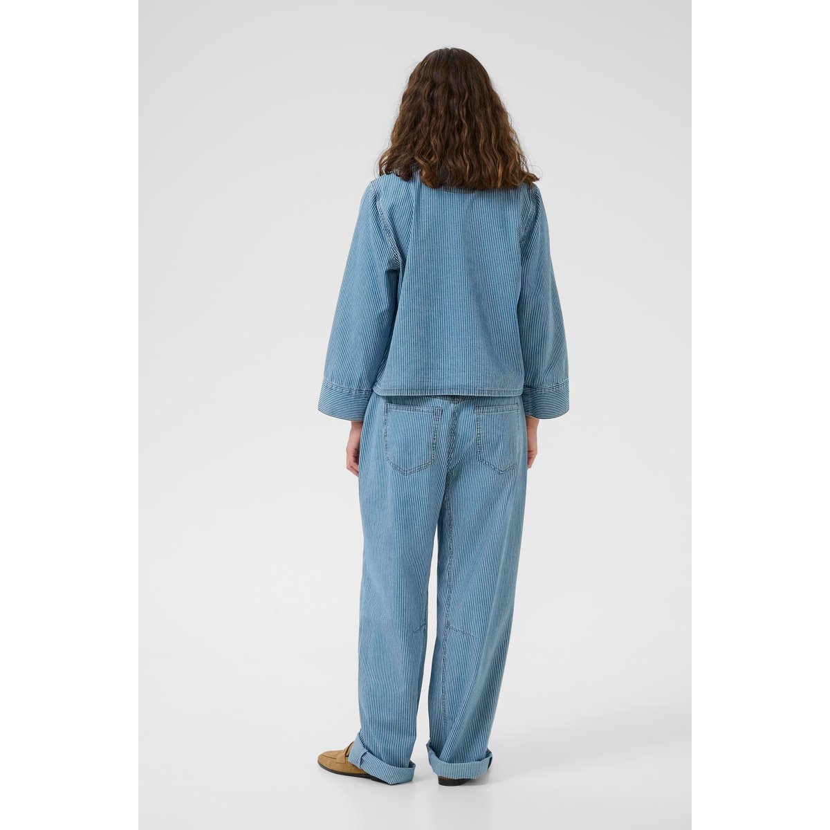 Chemise à manches longues bleu/blanc rayures, CULTURE