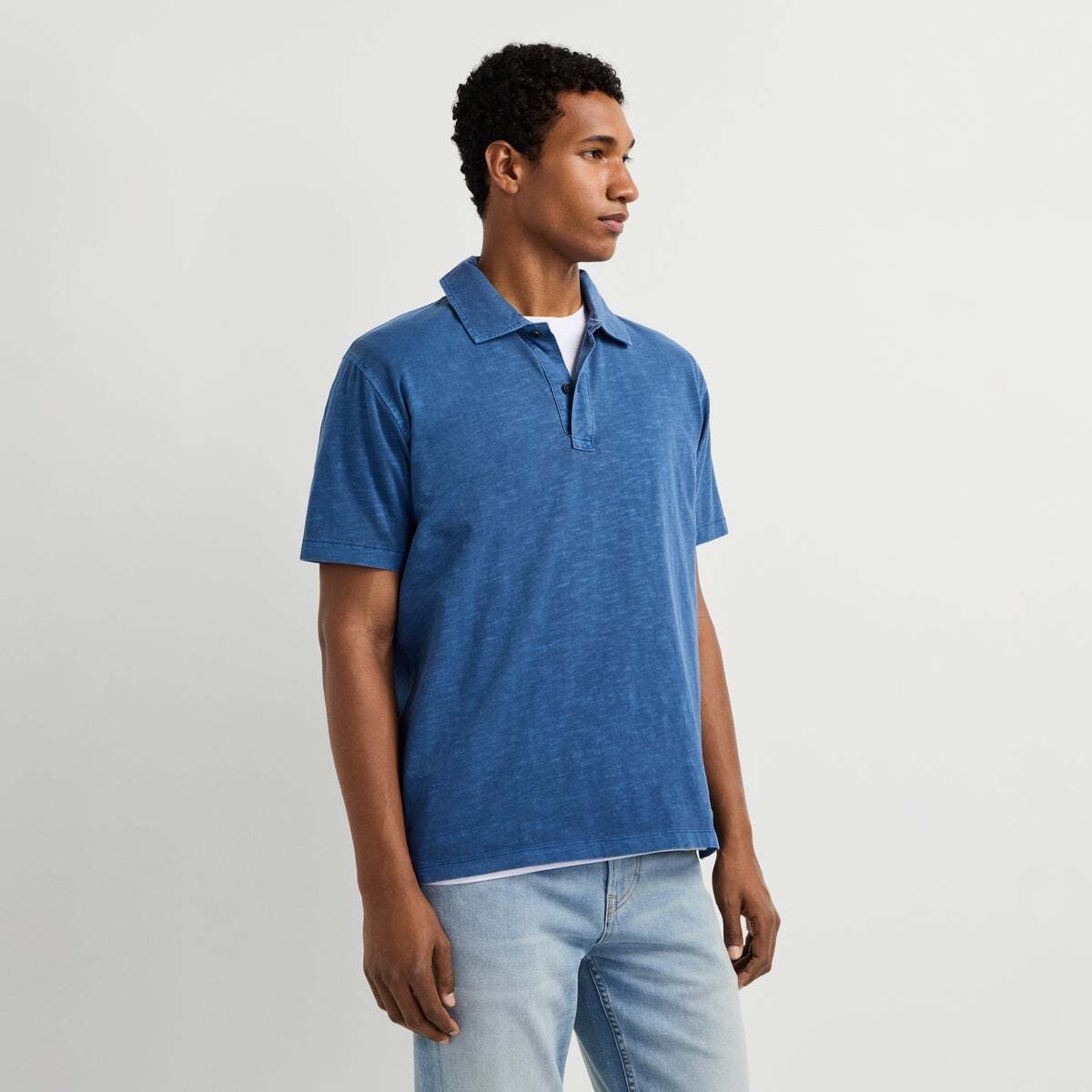 Polo Teint En Pièce Coupe Regular encre bleue, PEPE JEANS