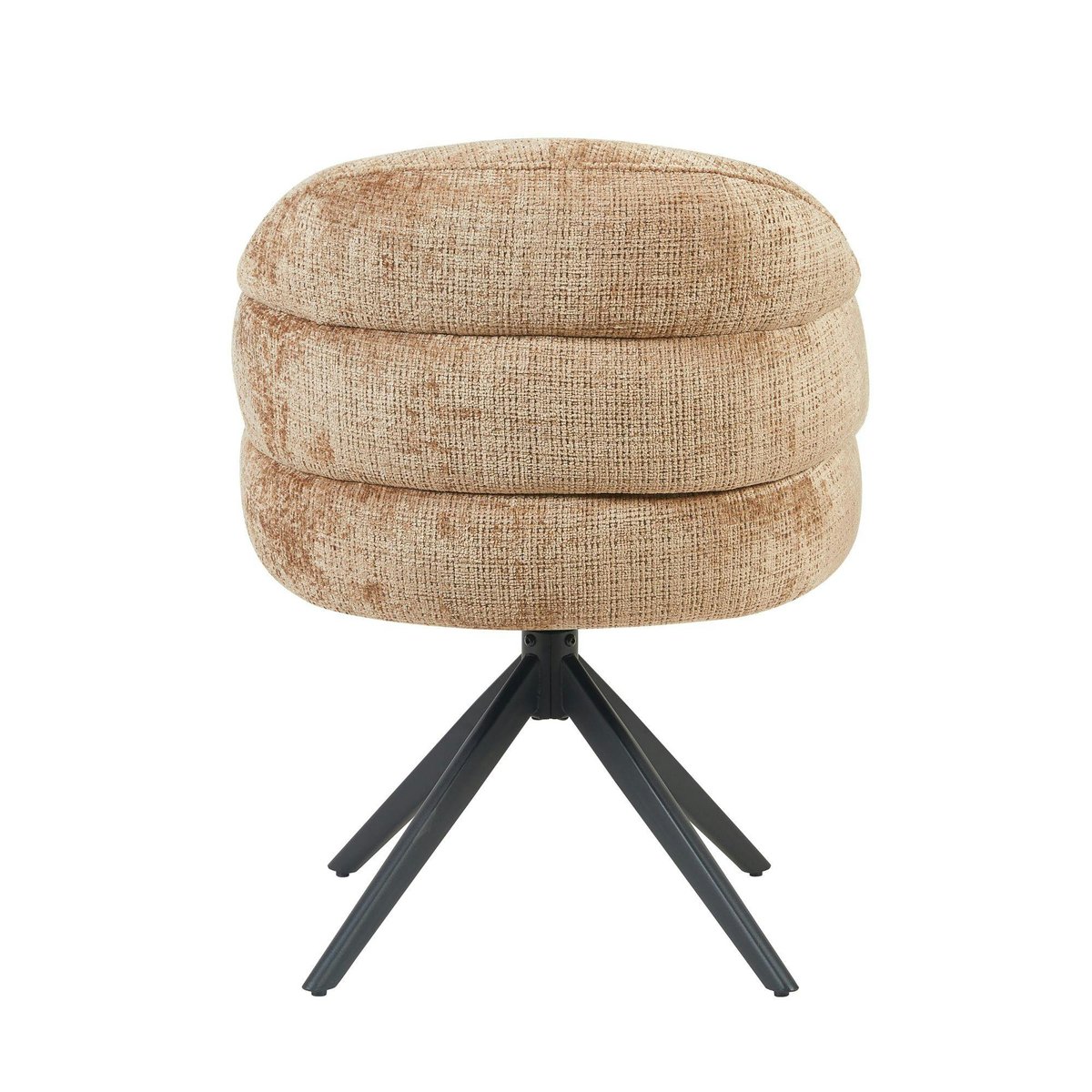 Chaise arrondie pivotante en tissu chenille (lot de 2) CORTINA marron, PIER IMPORT