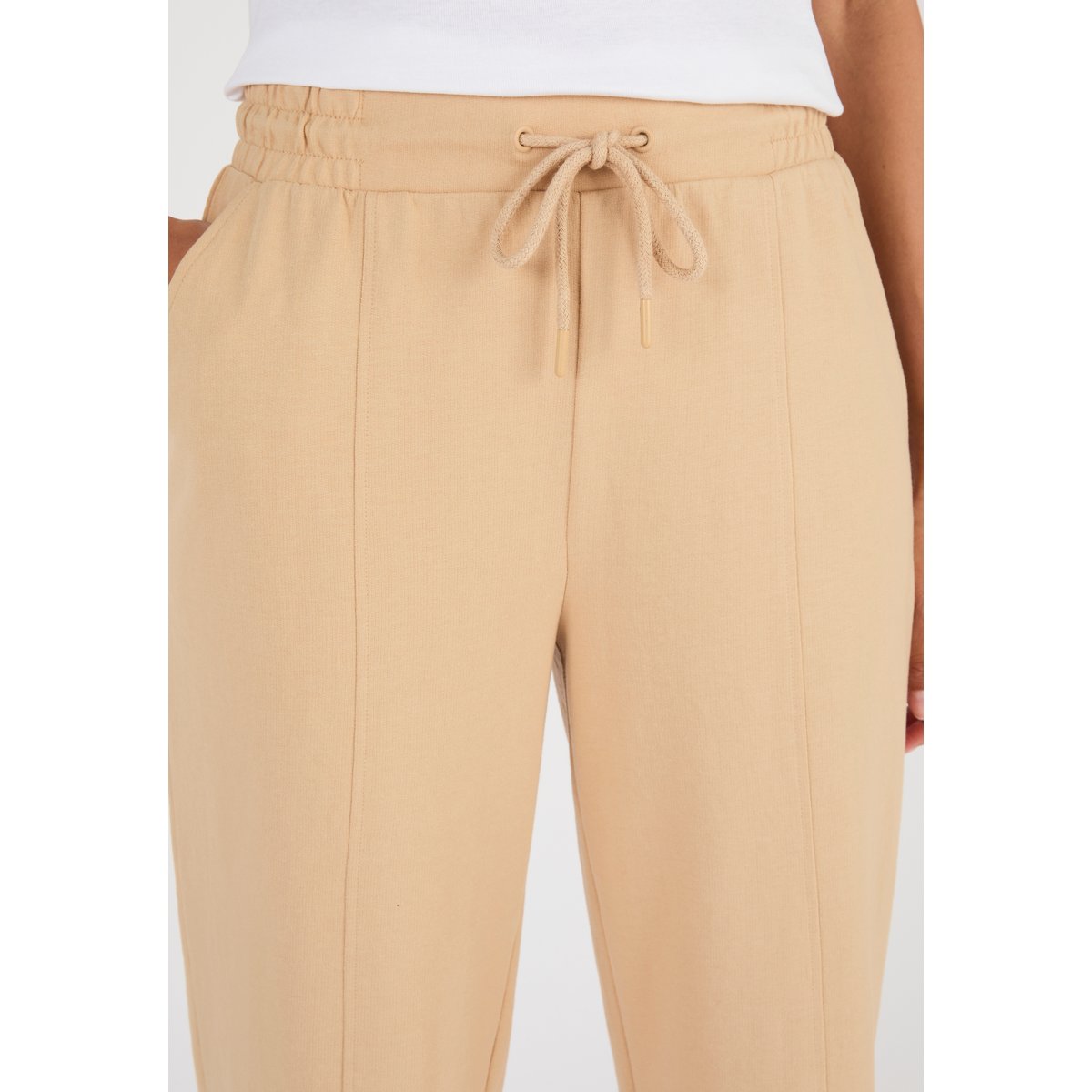Pantalon 7/8ème en molleton marron sable, DAMART