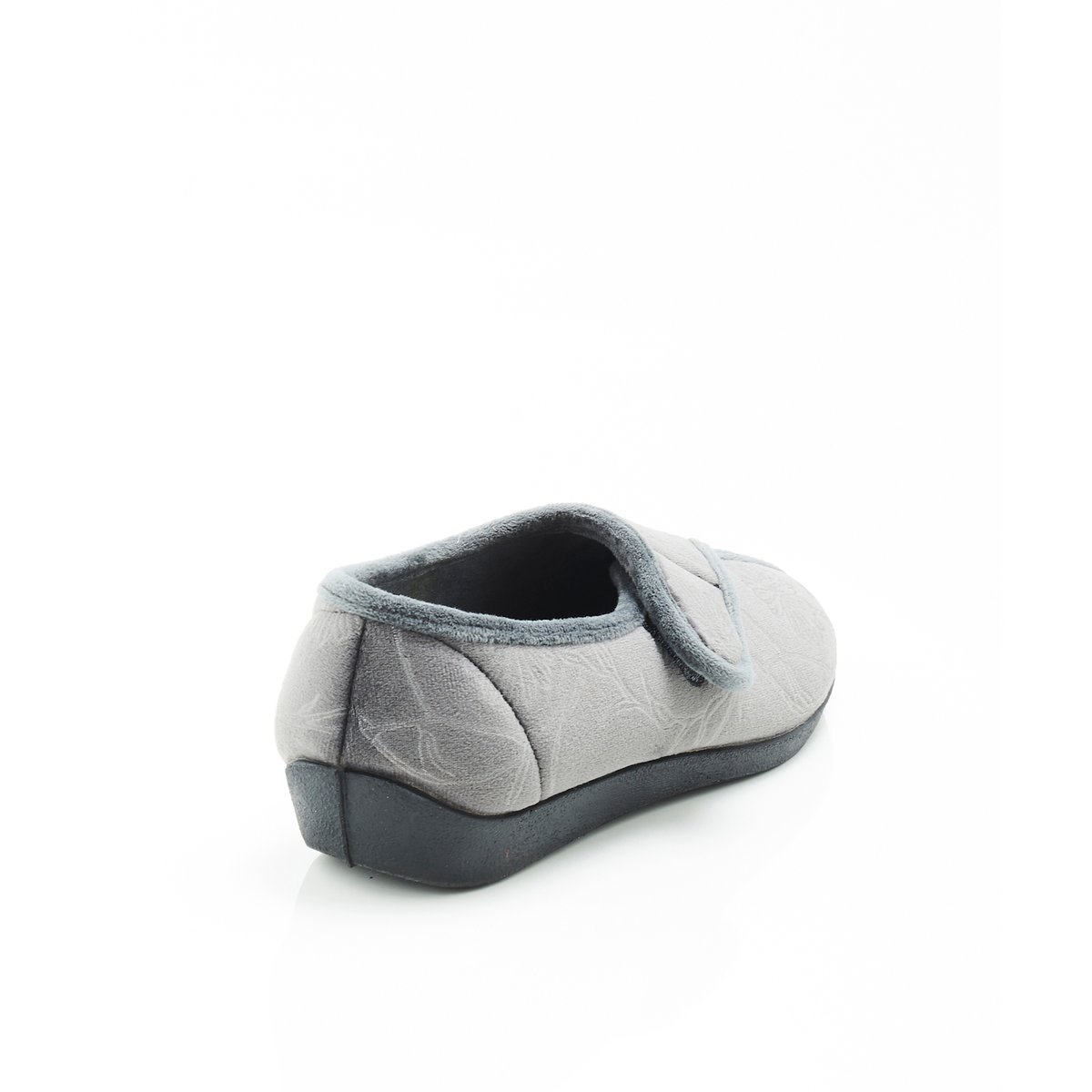 Chaussons à scratch gris foncé, DAMART