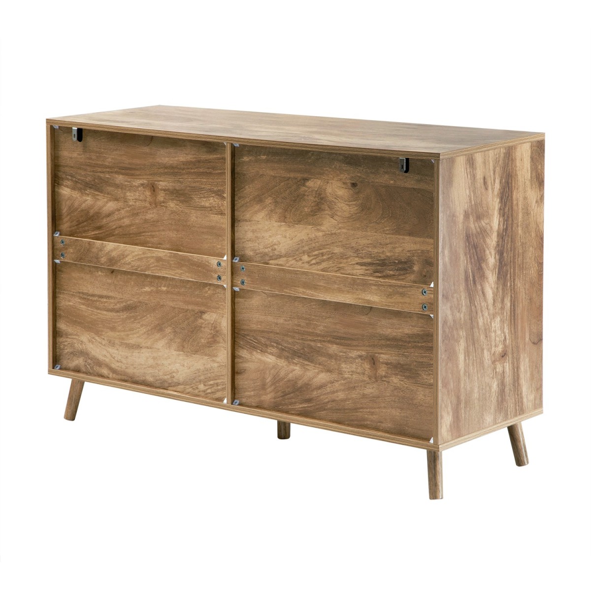 Commode 6 tiroirs façades lamellées EDEN bois clair, CALICOSY