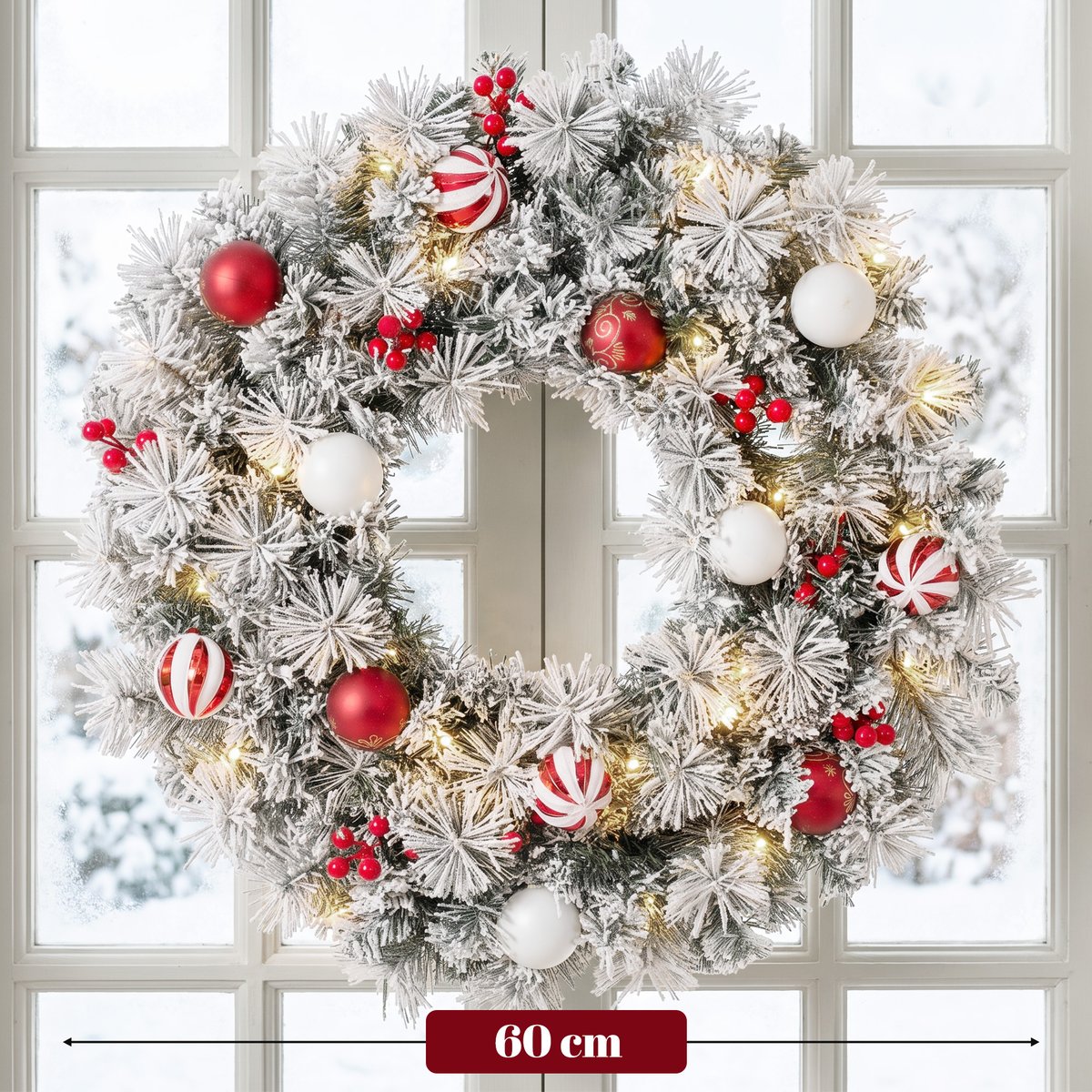 Couronne de Noël PVC Vert vert, HOMCOM