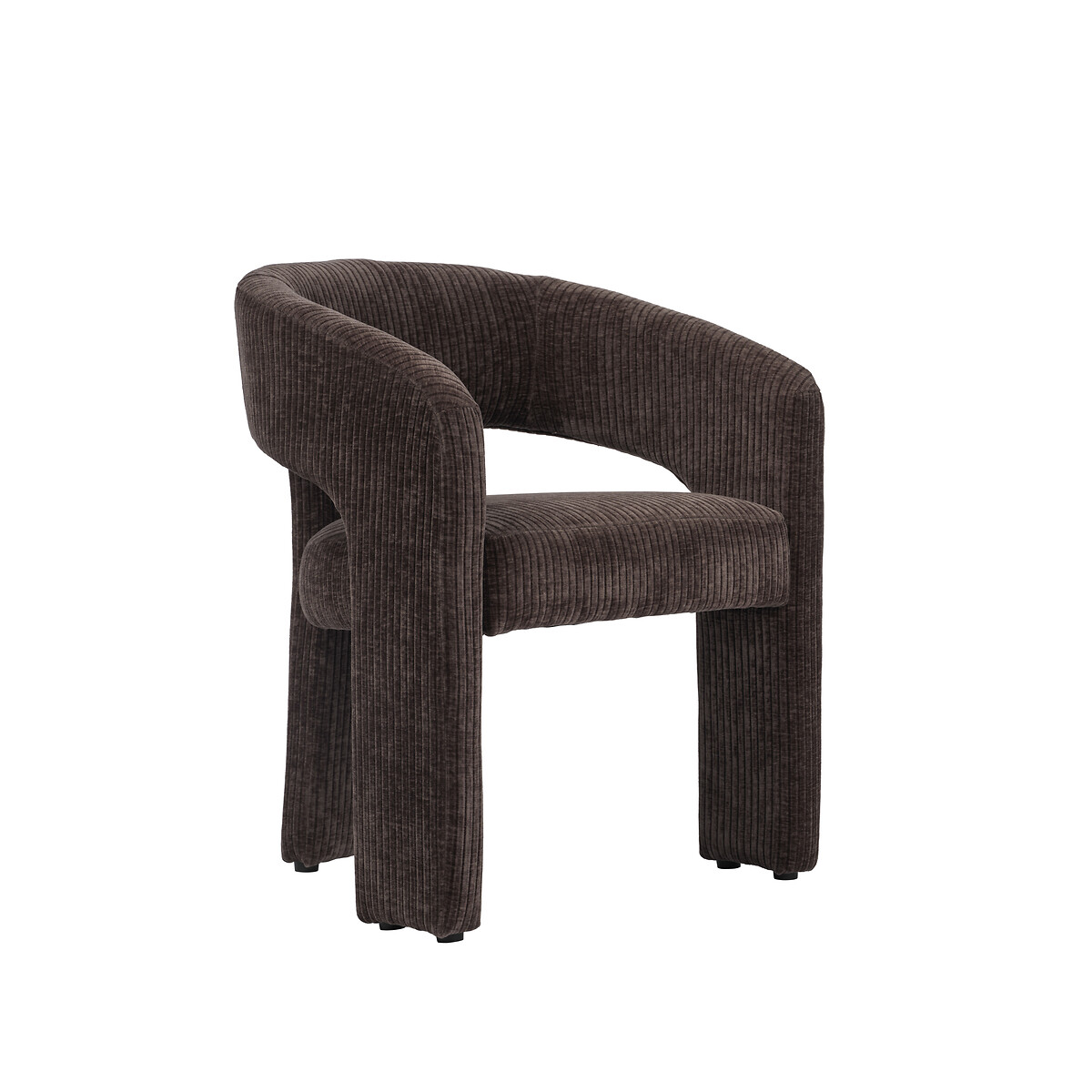 Alpaca Curved Corduroy Upholstered Dining Chair cocoa, ÉDITÉ