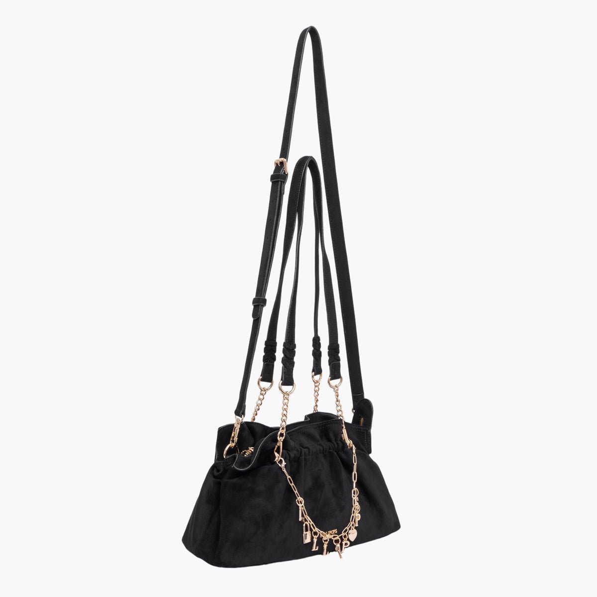 Sac porté épaule M Teana noir,doré, LOLLIPOPS