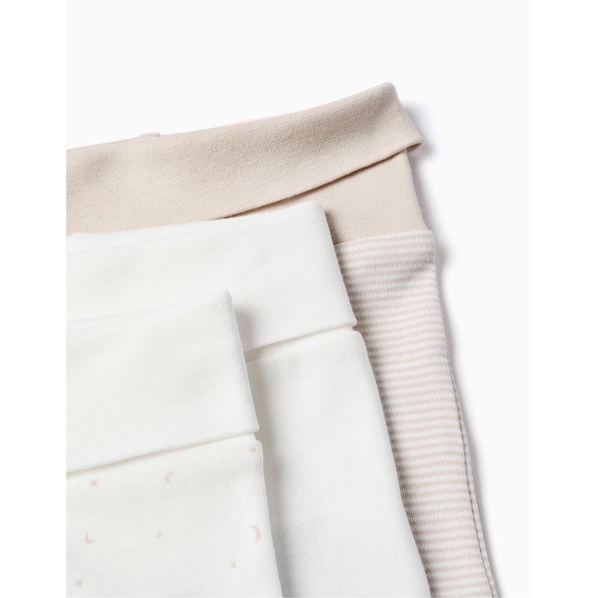 Lot de 3 pantalons à pieds en coton blanc, ZIPPY