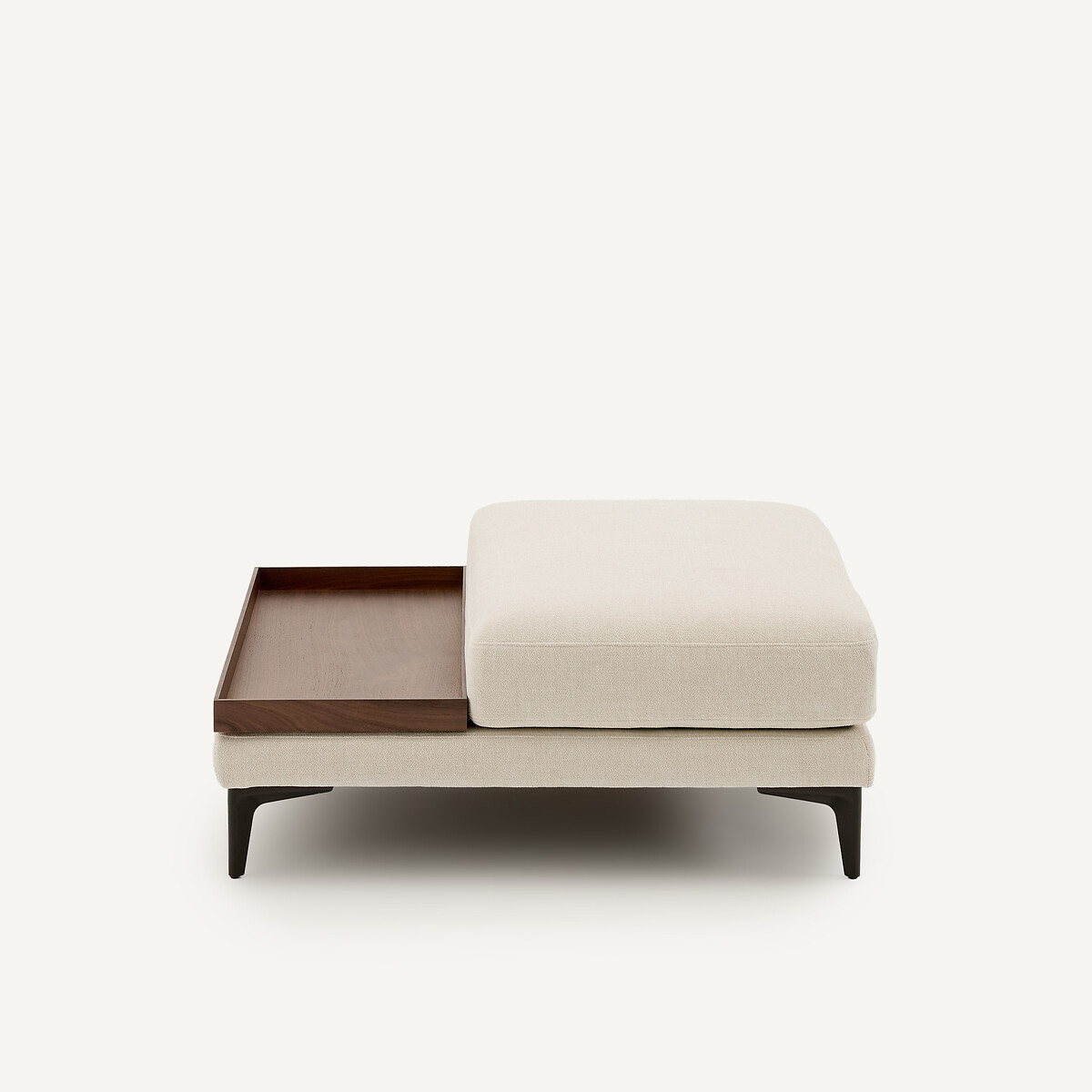 Repose-pieds avec plateau, polyester natté, MODERNISTE ivoire, EMMANUEL GALLINA X AM.PM