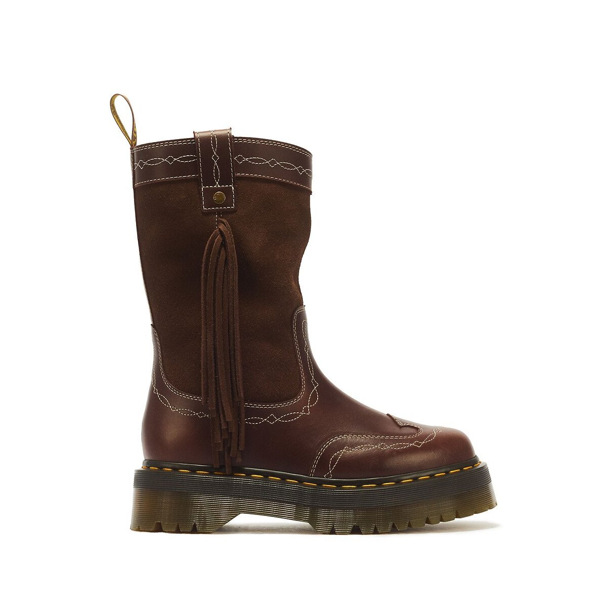 Bottes en cuir, Fringe Mid Pull On marron, DR. MARTENS