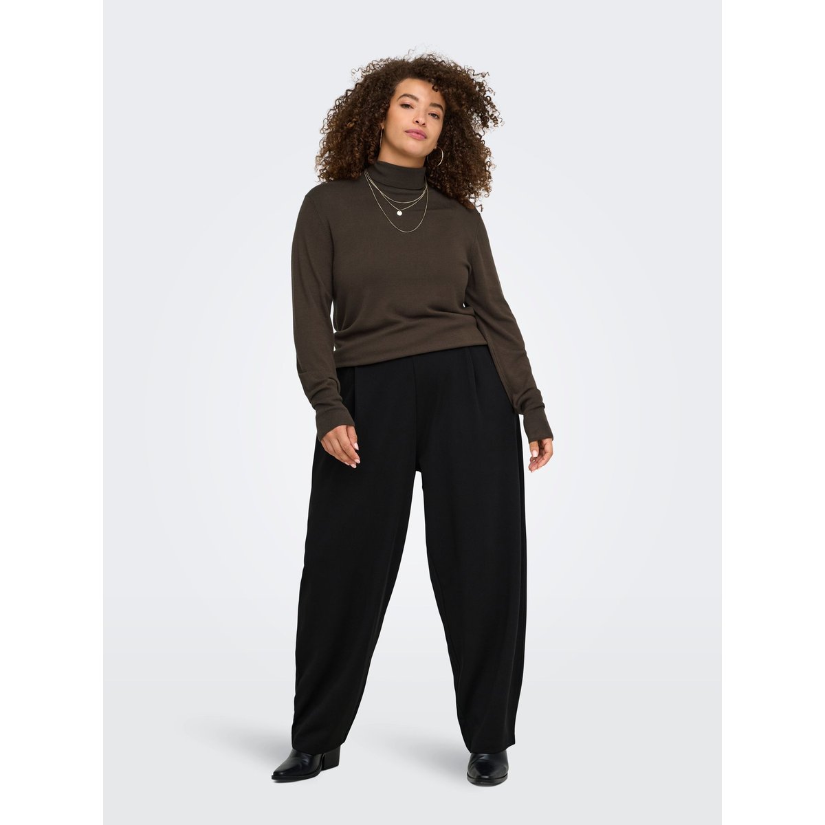 Pull En Maille coffee bean, ONLY CARMAKOMA