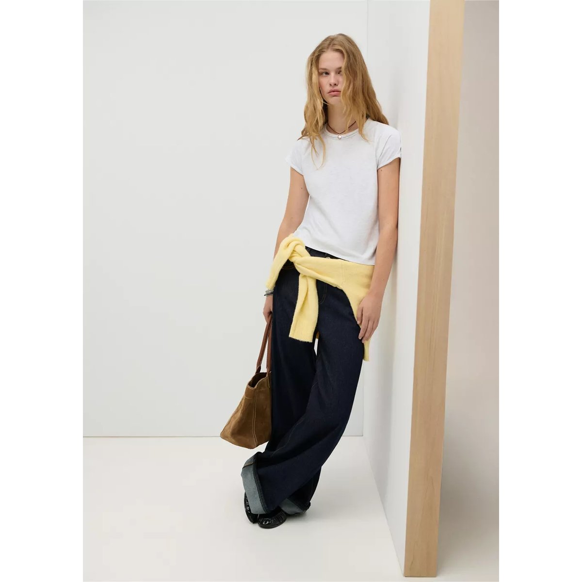 T-shirt coton détail coutures gris chiné clair, MANGO TEEN