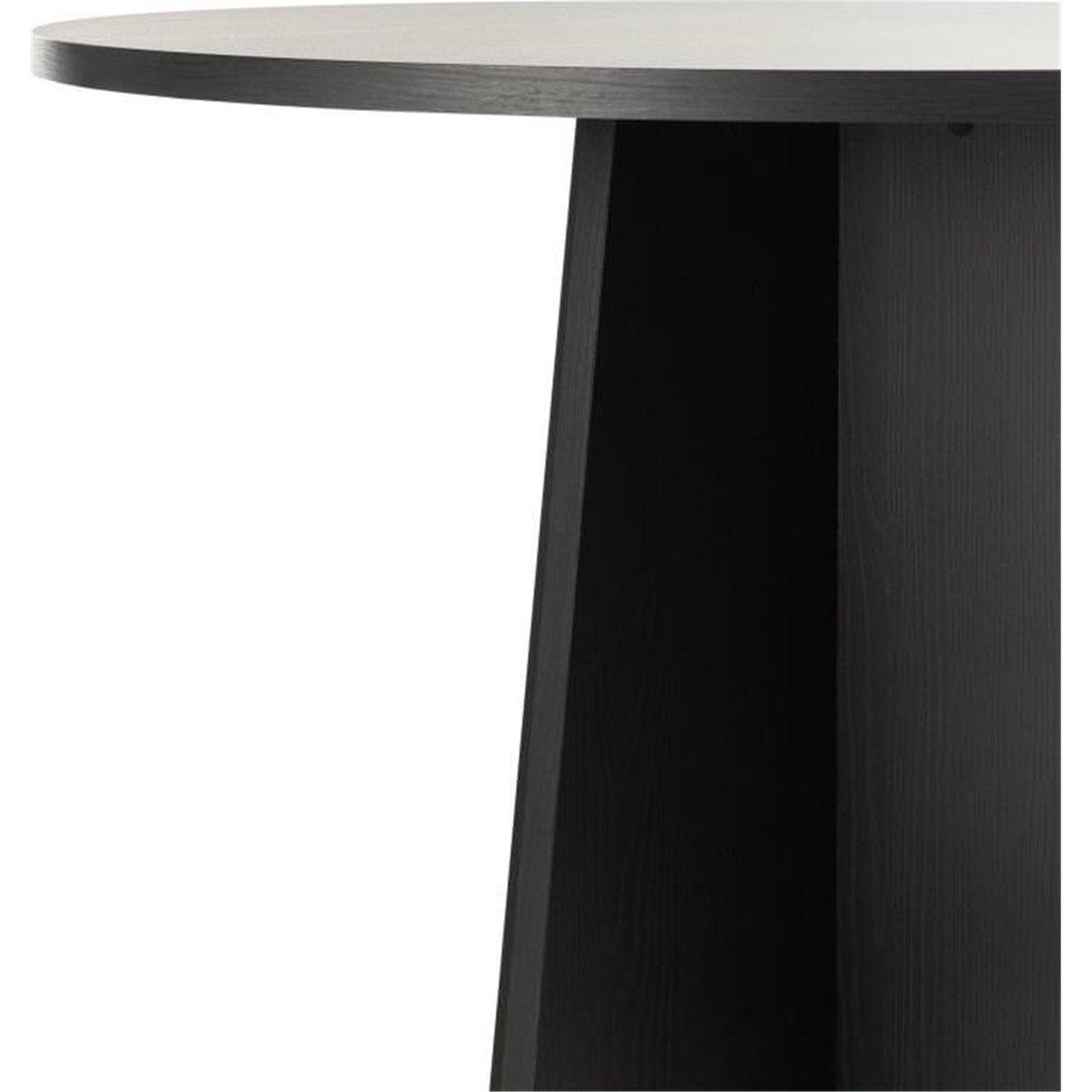 Table à manger ronde en bois noir structuré bois, RECOLLECTION