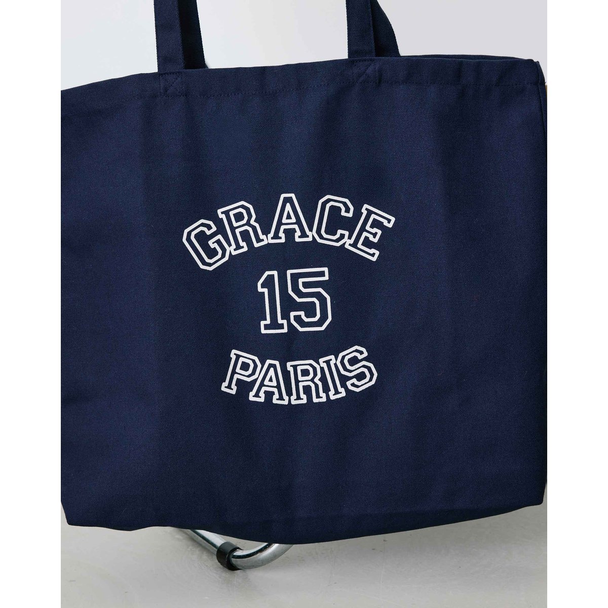 Tote bag en toile à logo imprimé marine Bright marine, GRACE & MILA