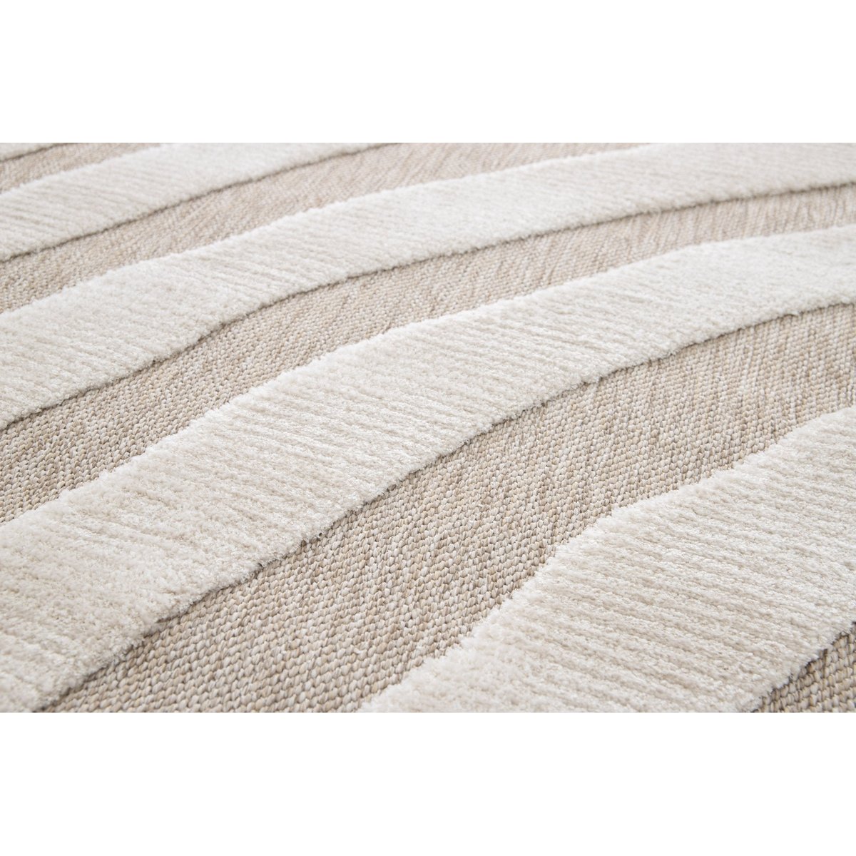 Tapis en relief style japandi ONDE beige sable, AFK LIVING