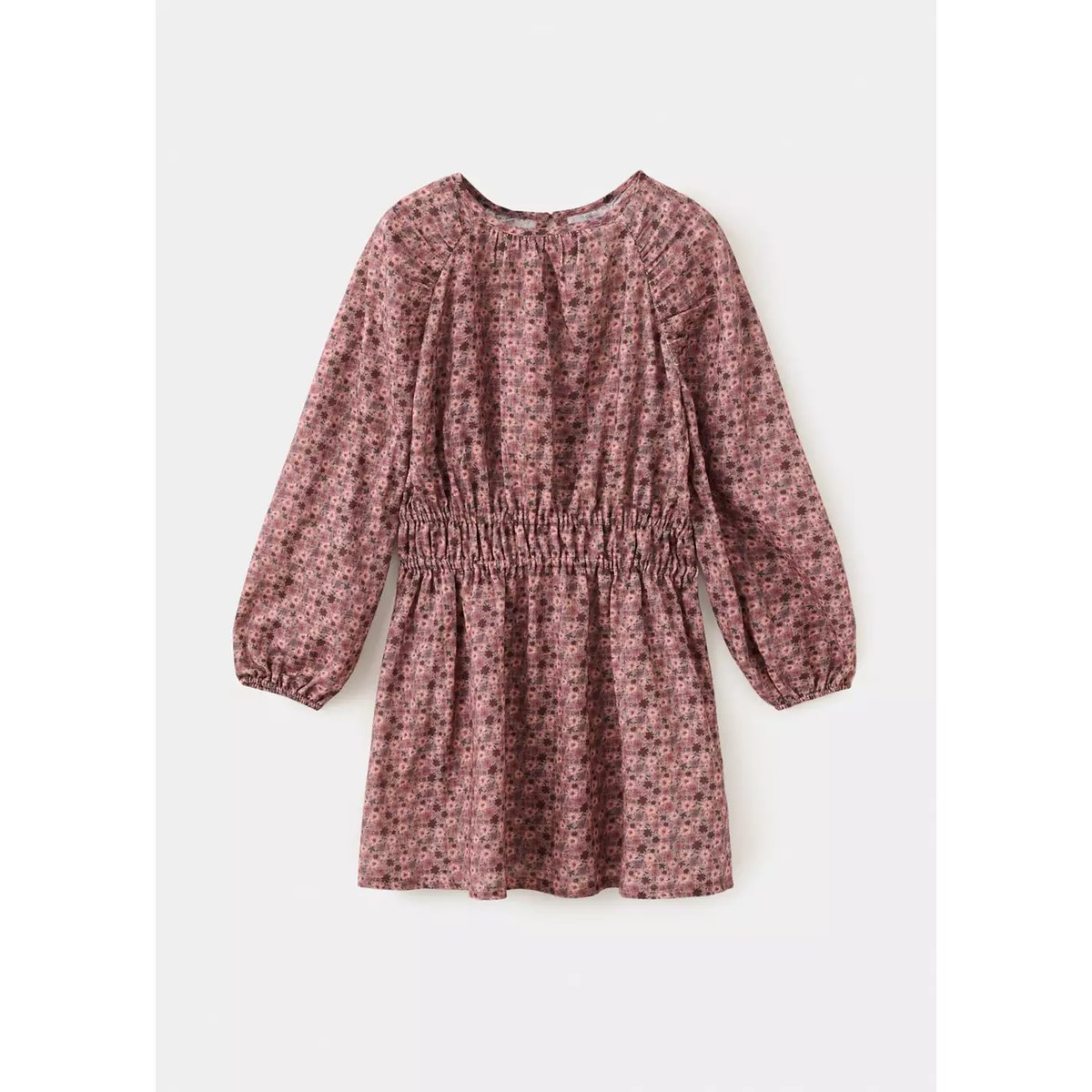 Robe courte imprimé à fleurs texturée violet clair/pastel, MANGO KIDS