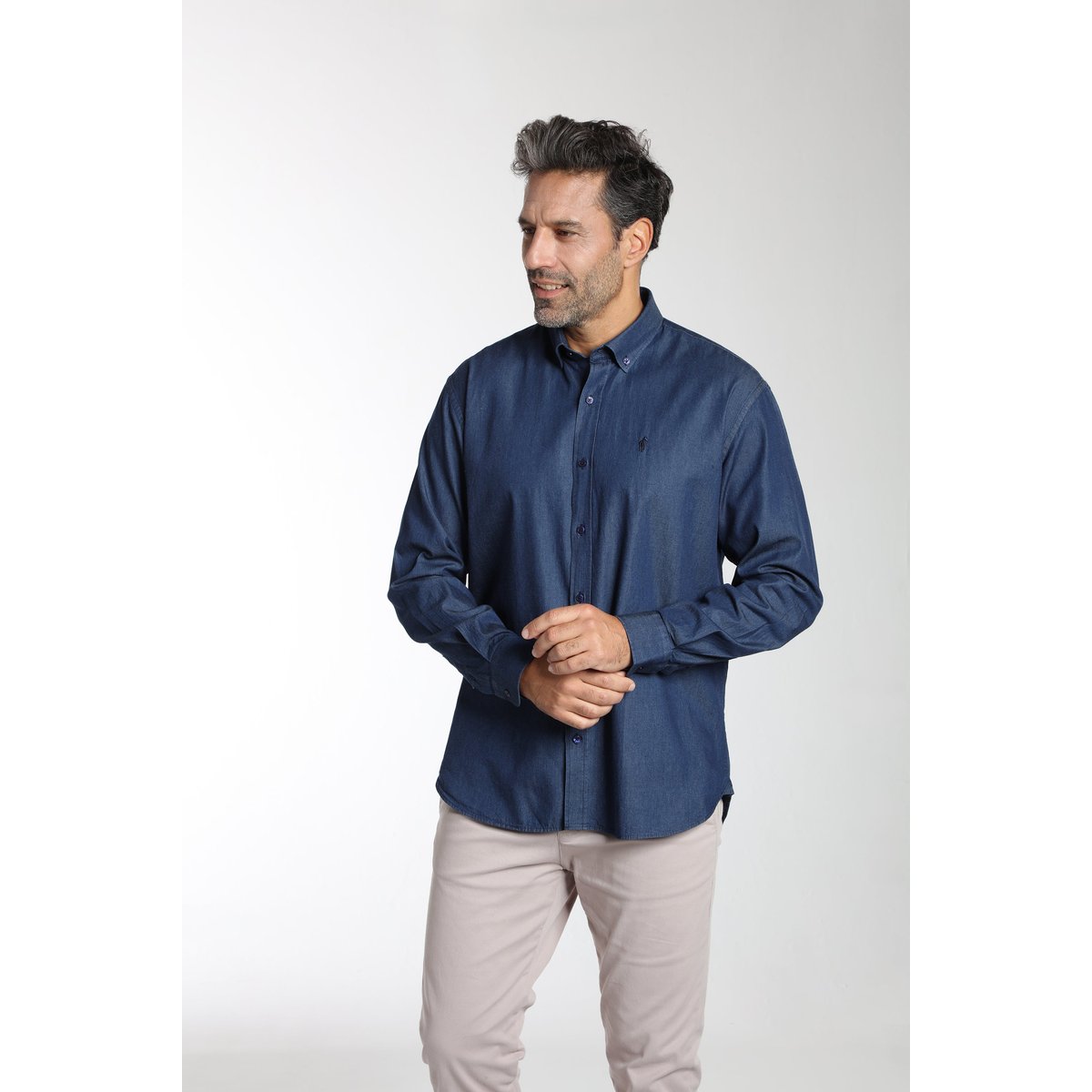 Chemise manches longues en coton CALY indigo, GENTLEMAN FARMER