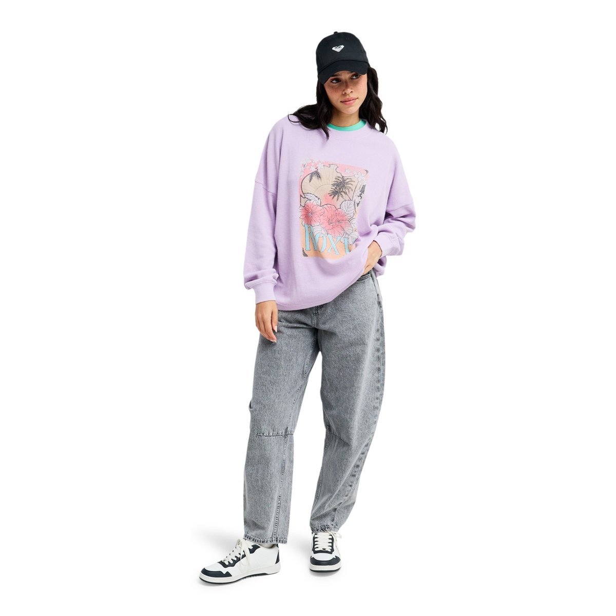 T-Shirt, manches longues, col rond, Uni. violet crocus petal, ROXY