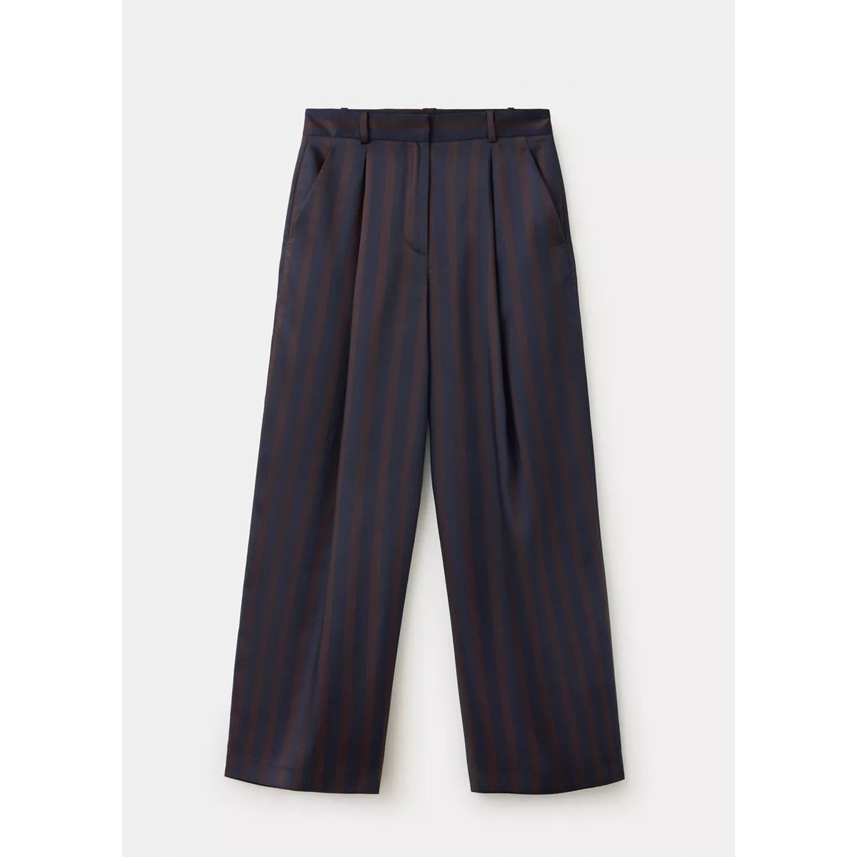 Pantalon rayures pinces bleu marine, MANGO