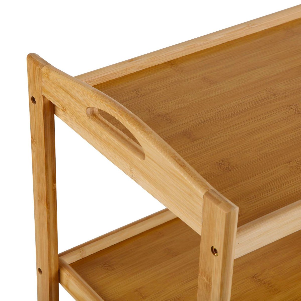 Chariot 4 niveaux sur roulettes bambou 60.5x33.5x91.5cm bois, VERSA