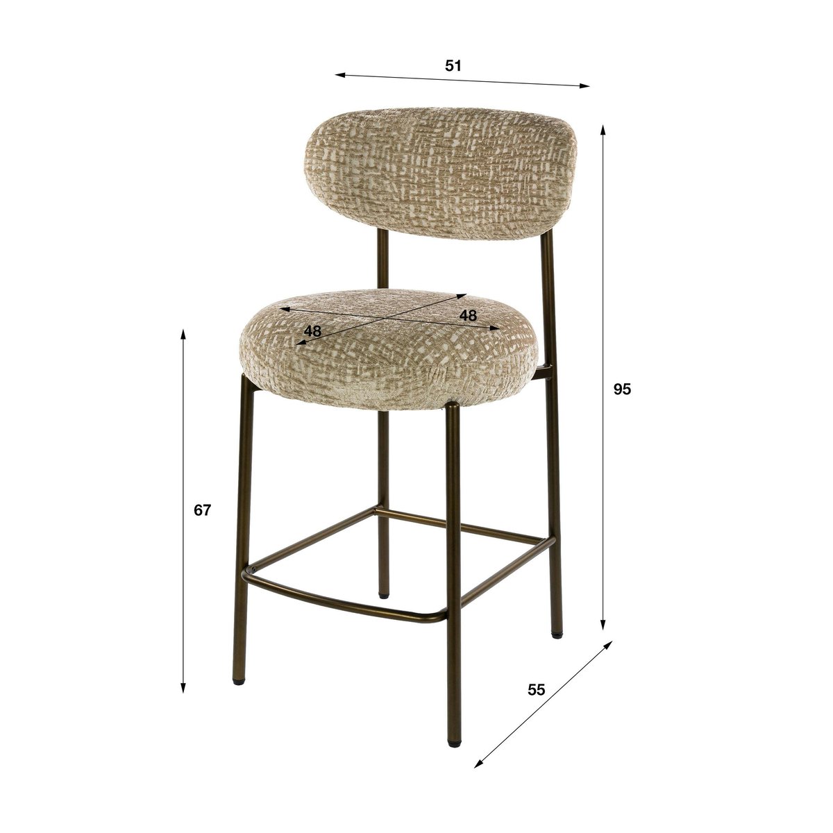 Lot de 2 tabourets de bar CREEK sable texturé, PIER IMPORT