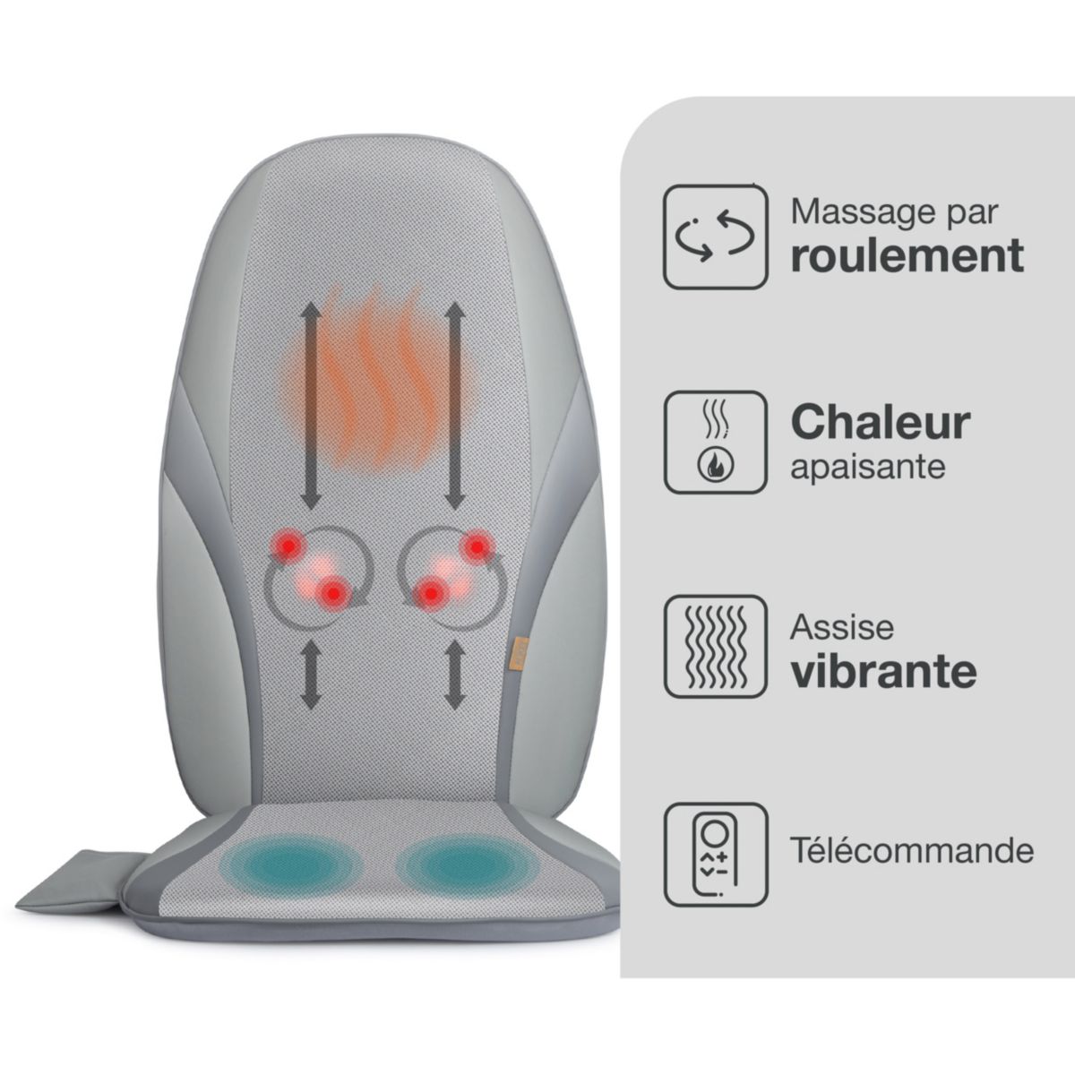 Siège massant EDM6 Eden soft gris, ESSENTIEL B